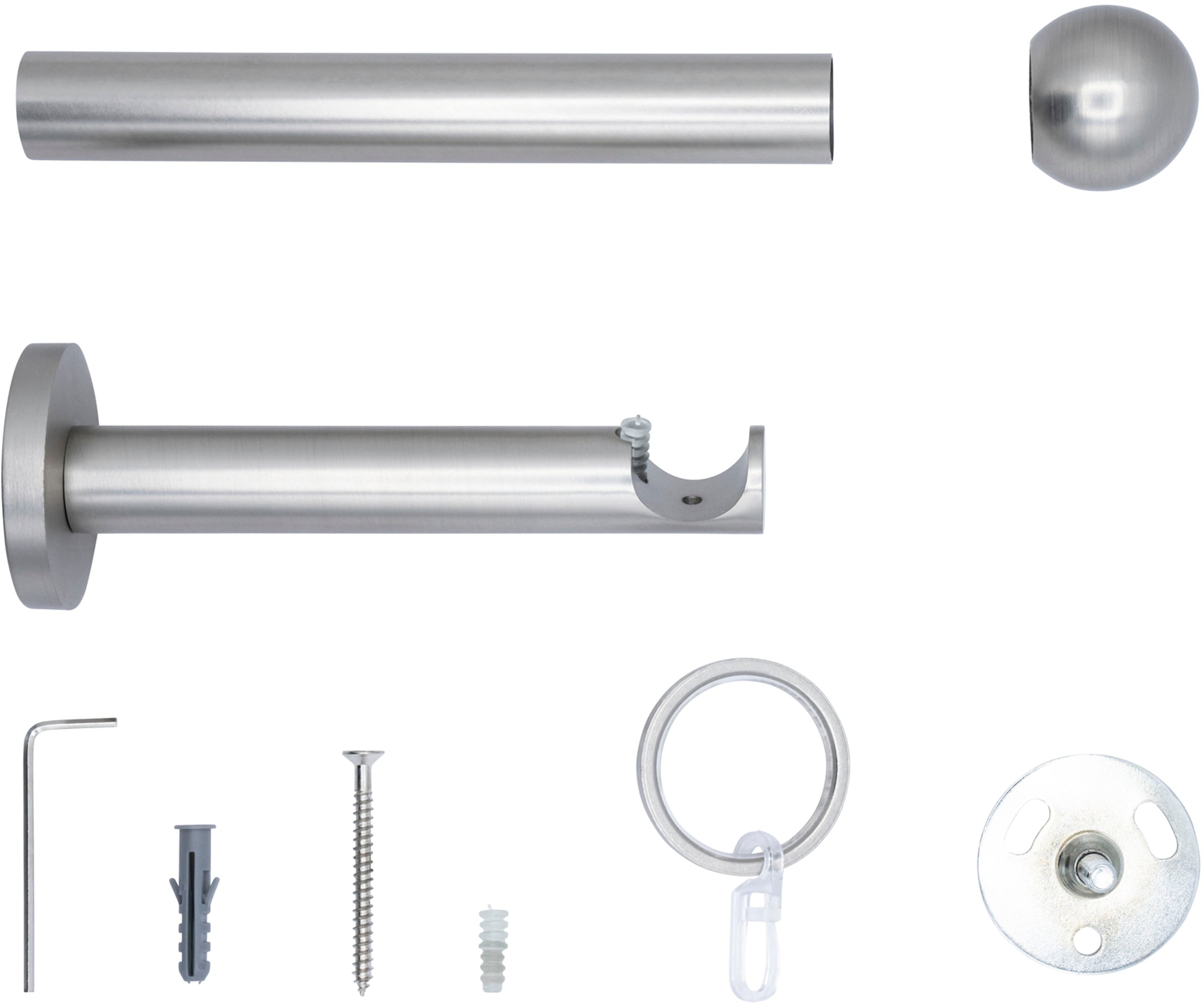 mydeco Gardinenstange »20mm Ball Wandträger 12 cm«, 1 läufig-läufig, Fixmaß