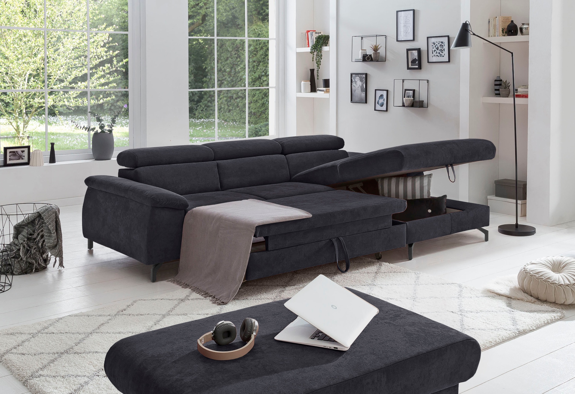 COTTA Ecksofa »Kitty L-Form«, mit Kopfteilverstellung, wahlweise mit Bettfunktion & Bettkasten