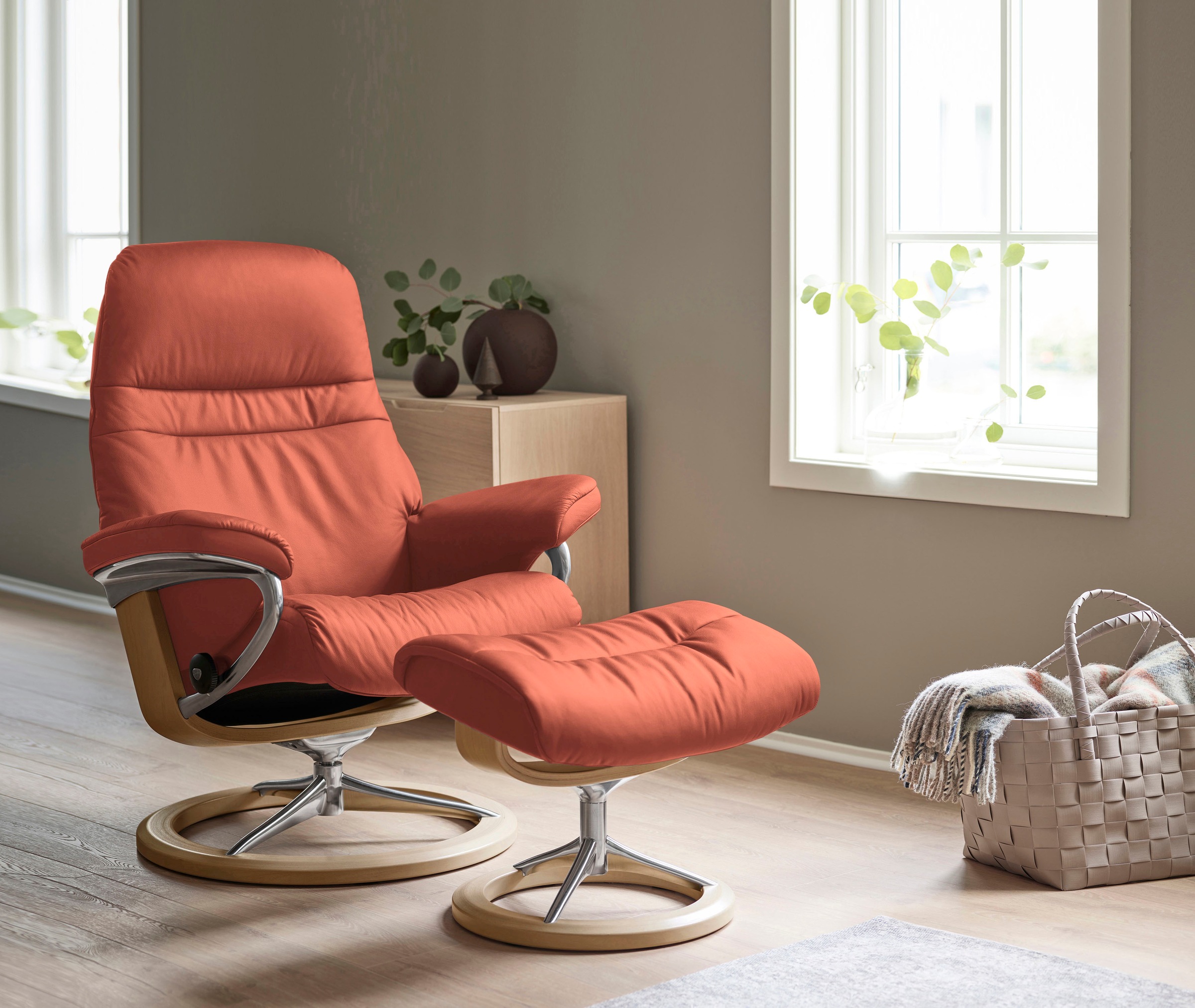 Stressless Relaxsessel "Sunrise", (Set, Relaxsessel mit Hocker), mit Signat günstig online kaufen
