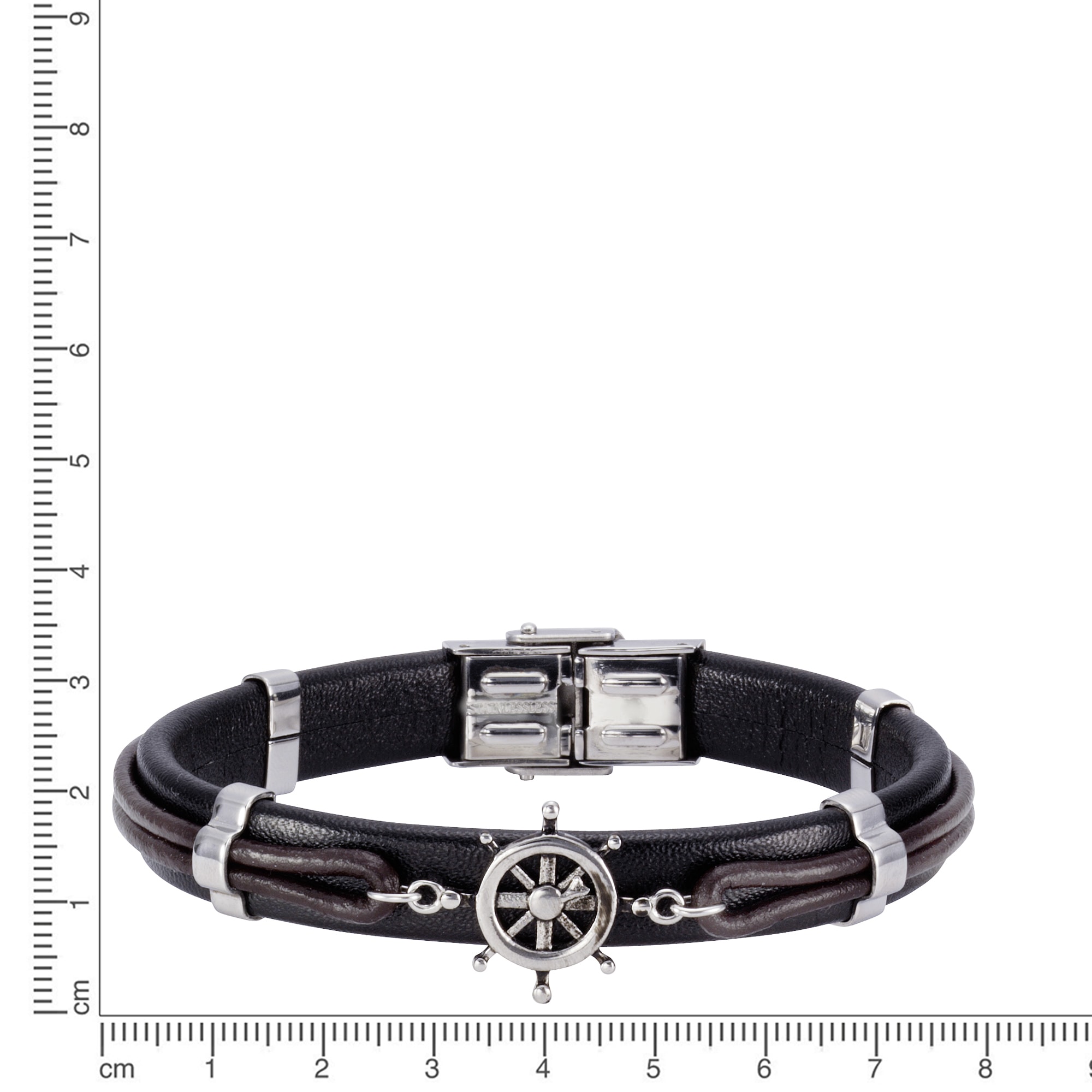 NOX Armband »Leder schwarz bestellen Edelstahl« braun BAUR | online