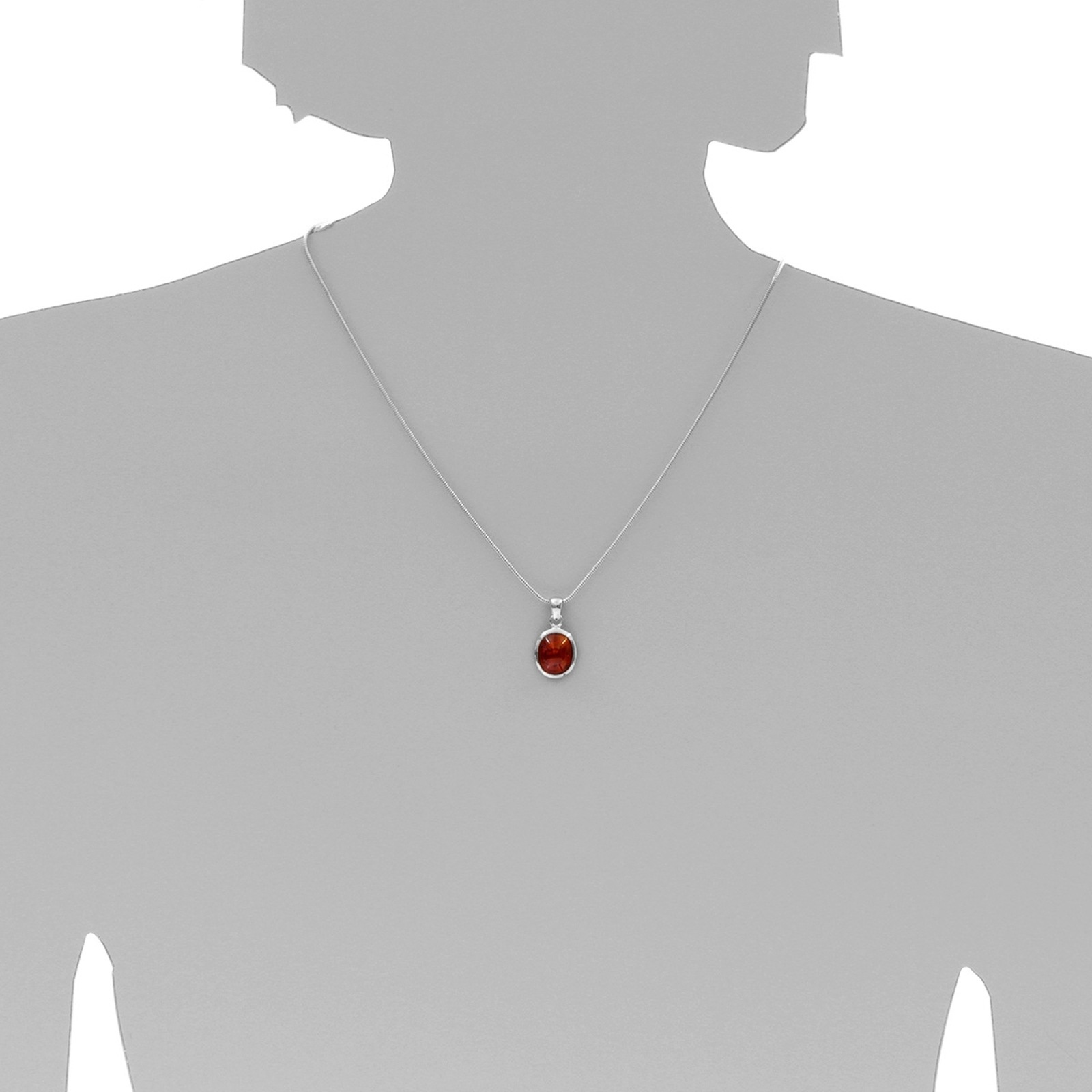 OSTSEE-SCHMUCK Kettenanhänger »- Classic 12x10 mm - Silber 925/000 - Bernstein«