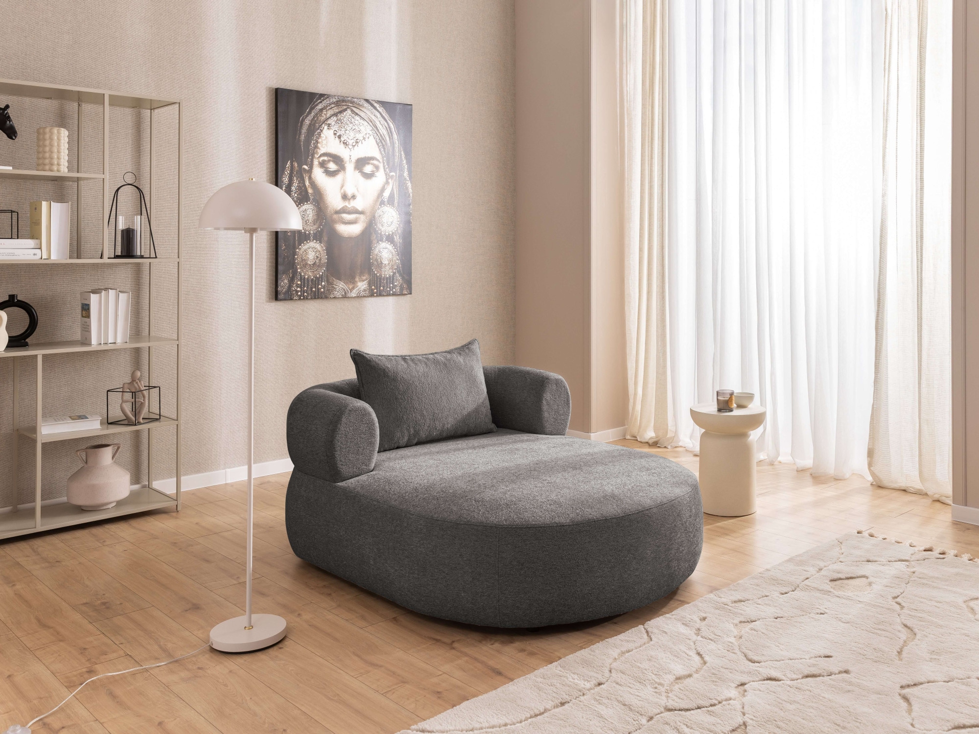 Home affaire XXL-Sessel »LUSSAC Loveseat extra tief, große Sitzfläche, Maße B/T/H: 123/158/78cm«