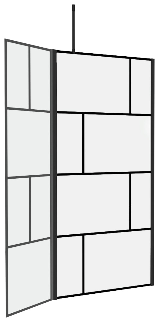 Marwell Walk-in-Dusche »Bricks«, 90+40 x 195 cm, inkl. Haltestange für Deckenmontage