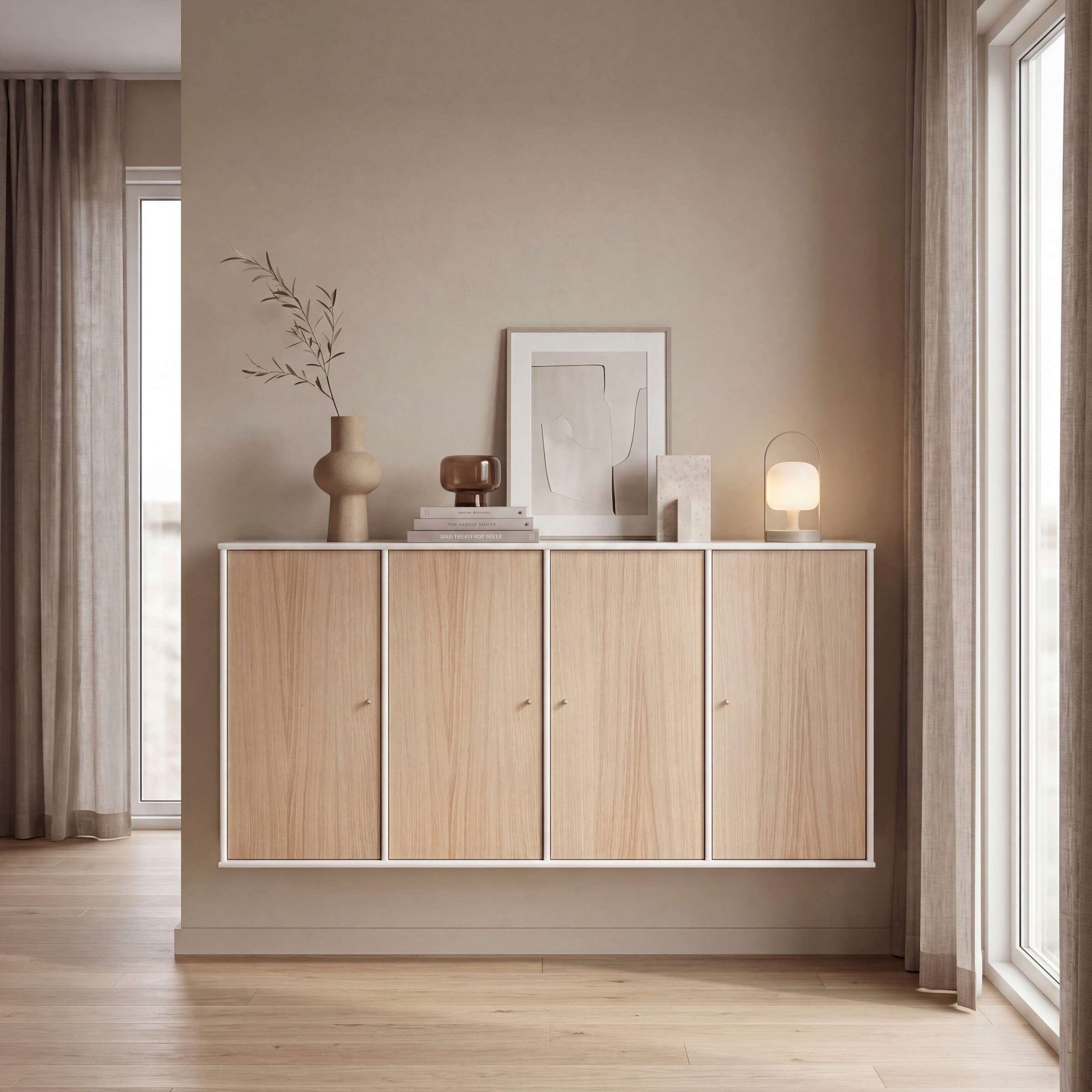 Hammel Furniture Sideboard "Mistral Kubus" mit vier Türen, Wandmontage/stehend, Breite: 136 cm