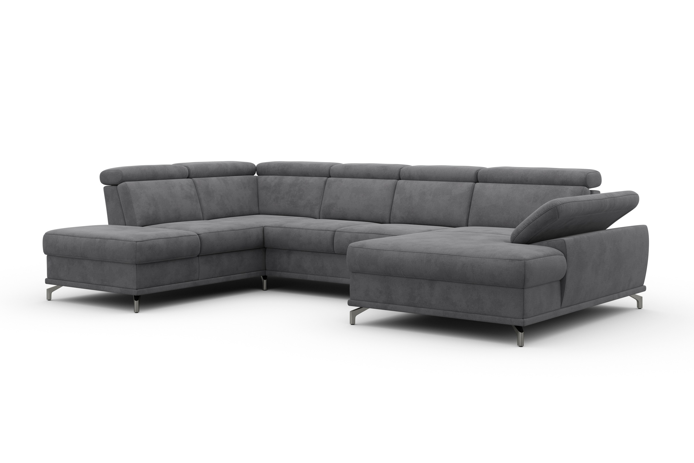 sit&more Wohnlandschaft »Cabrio U-Form, mit Sitztiefenverstellung, Arm- und Kopfteilverstellung«, 3 Nierenkissen, Federkern, optional Bettfunktion und Stauraum