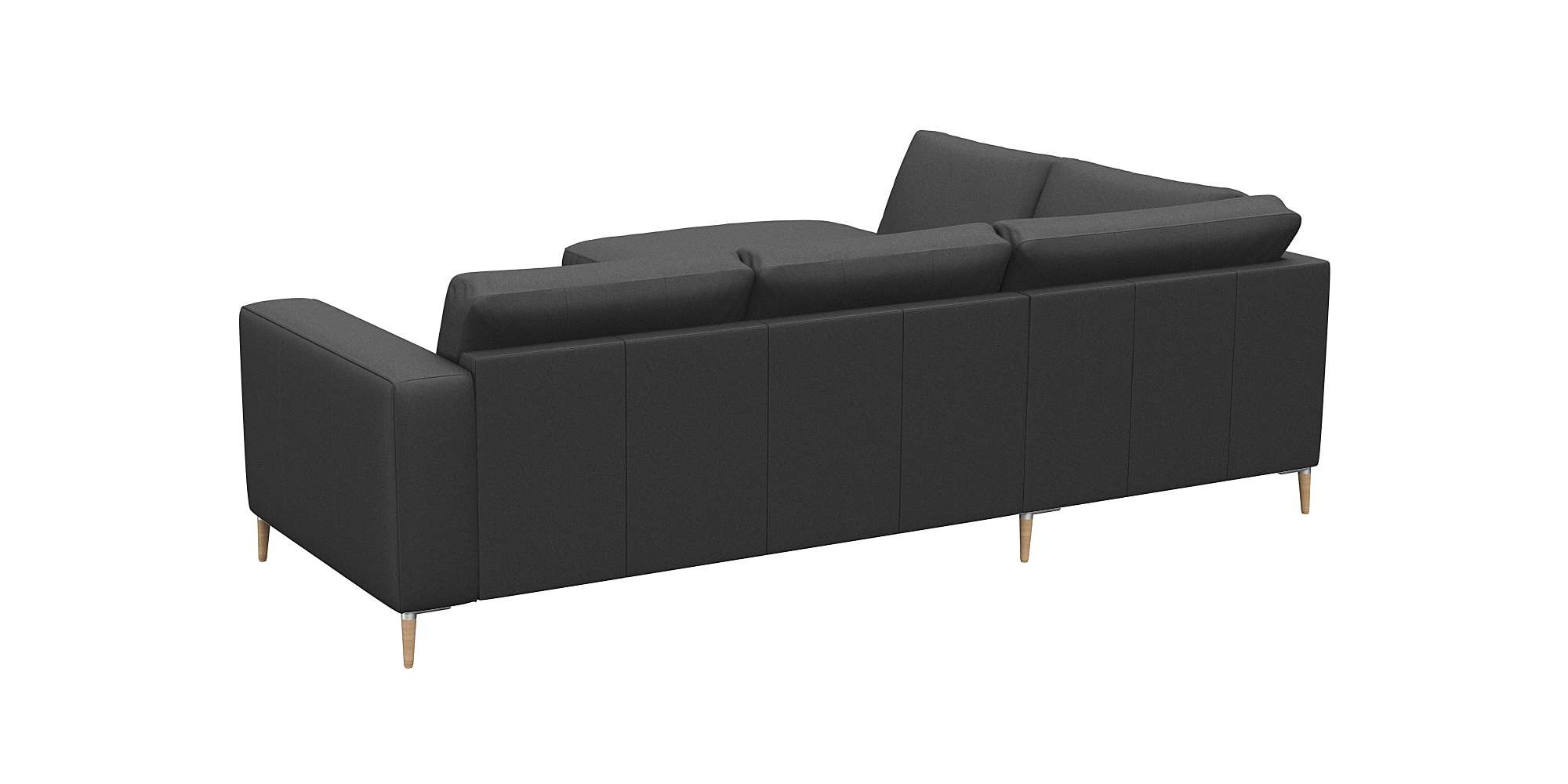 FLEXLUX Ecksofa »Fiore, L-Form«, breite Armlehnen, Füße Alu/Eiche, B/T 241/225 cm, Kaltschaum im Sitz