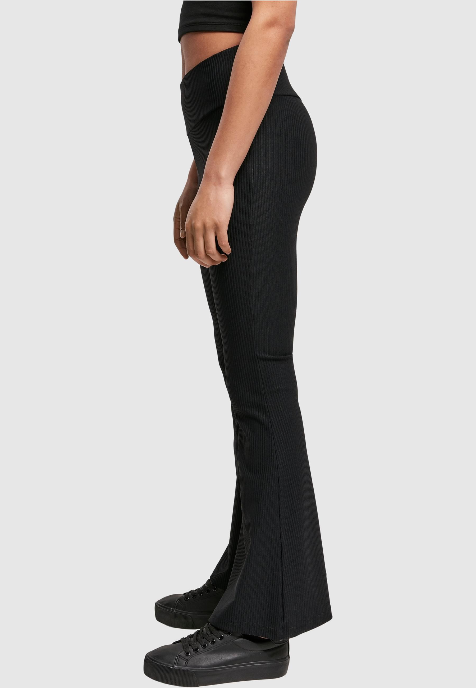 URBAN CLASSICS Leggings »Urban Classics Damen Ladies High Waist Rib Boot Cut Leggings«, (1 tlg.)
