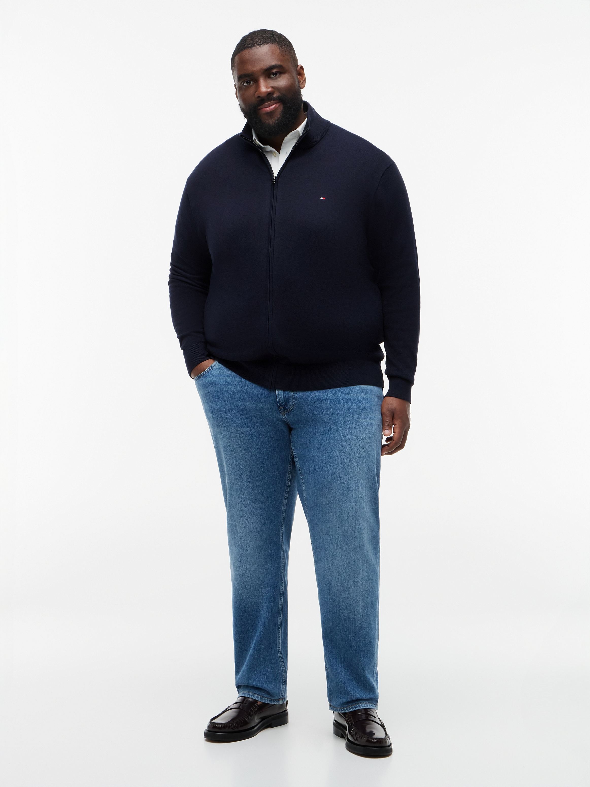 Tommy Hilfiger Big & Tall Strickjacke »BT-ESSENTIAL COTTON ZIP THRU-B« Großen Größen