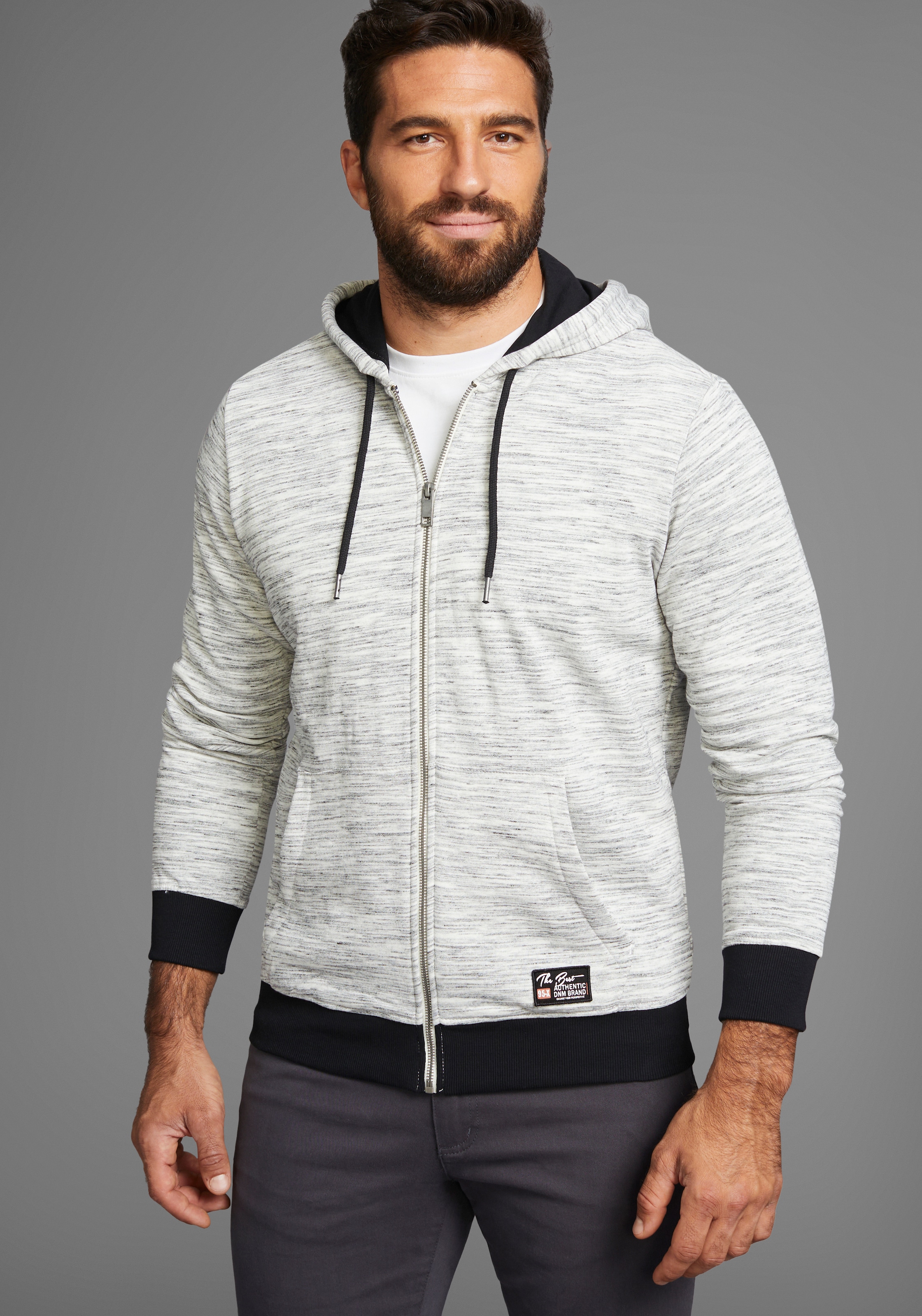 Mans World Kapuzensweatjacke, mit Logo auf der Brust - NEUE KOLLEKTION