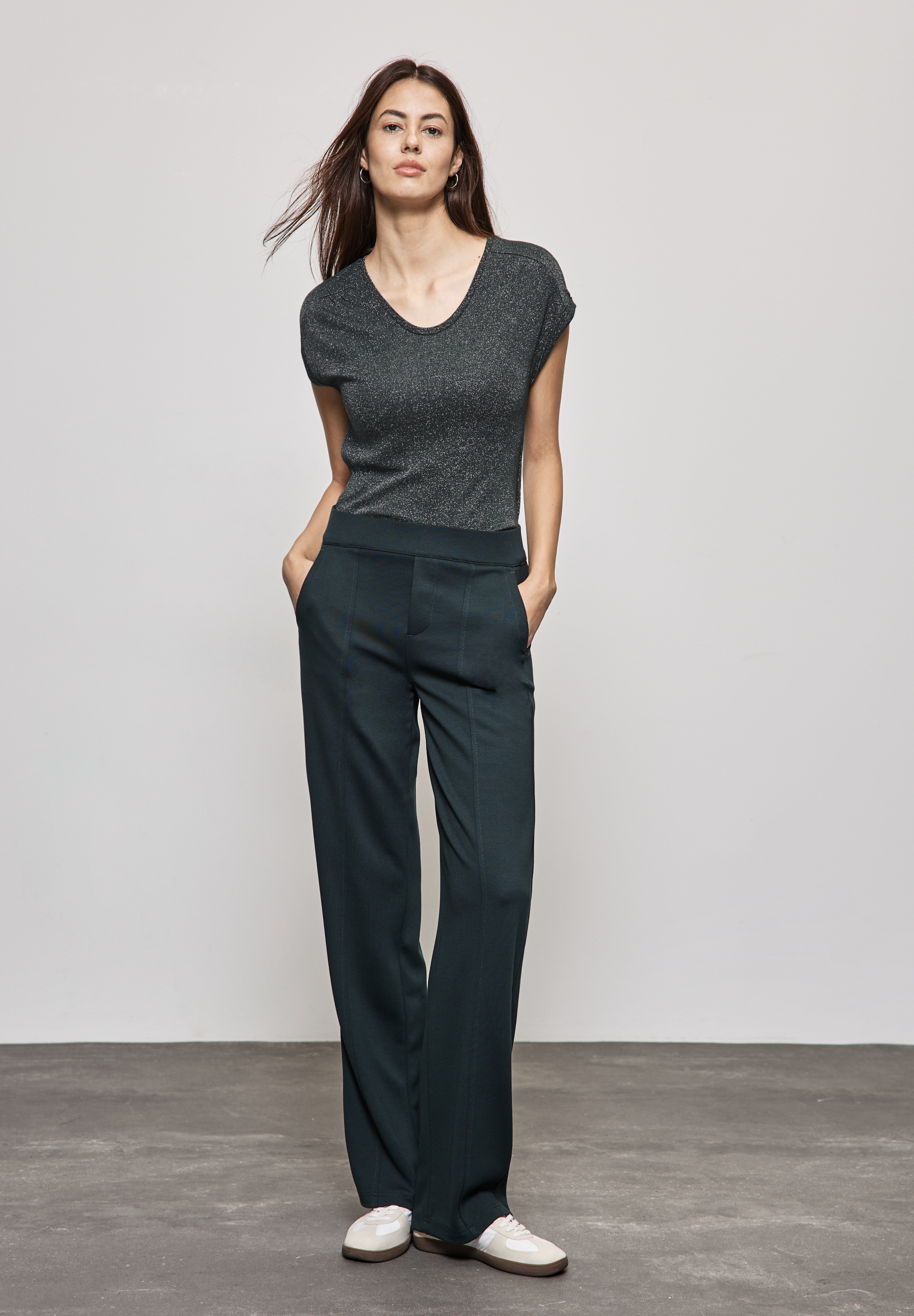 STREET ONE Shirttop, im Glanz-Look
