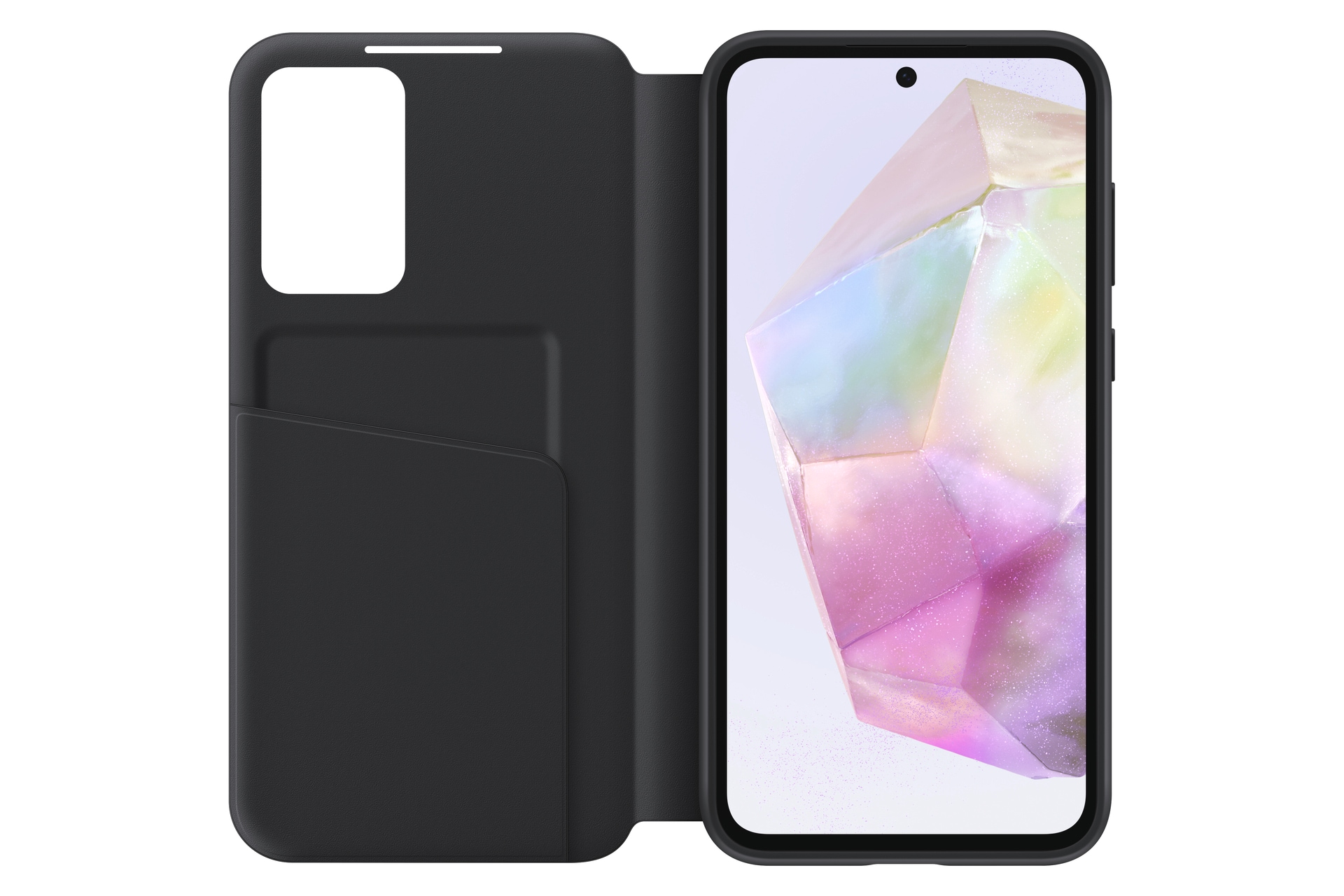 Samsung Handyhülle »Smart View Wallet Case für Samsung Galaxy A35«, Backcover, Schutzhülle, Handyschutzhülle, Case, Schutzcase, stoßfest