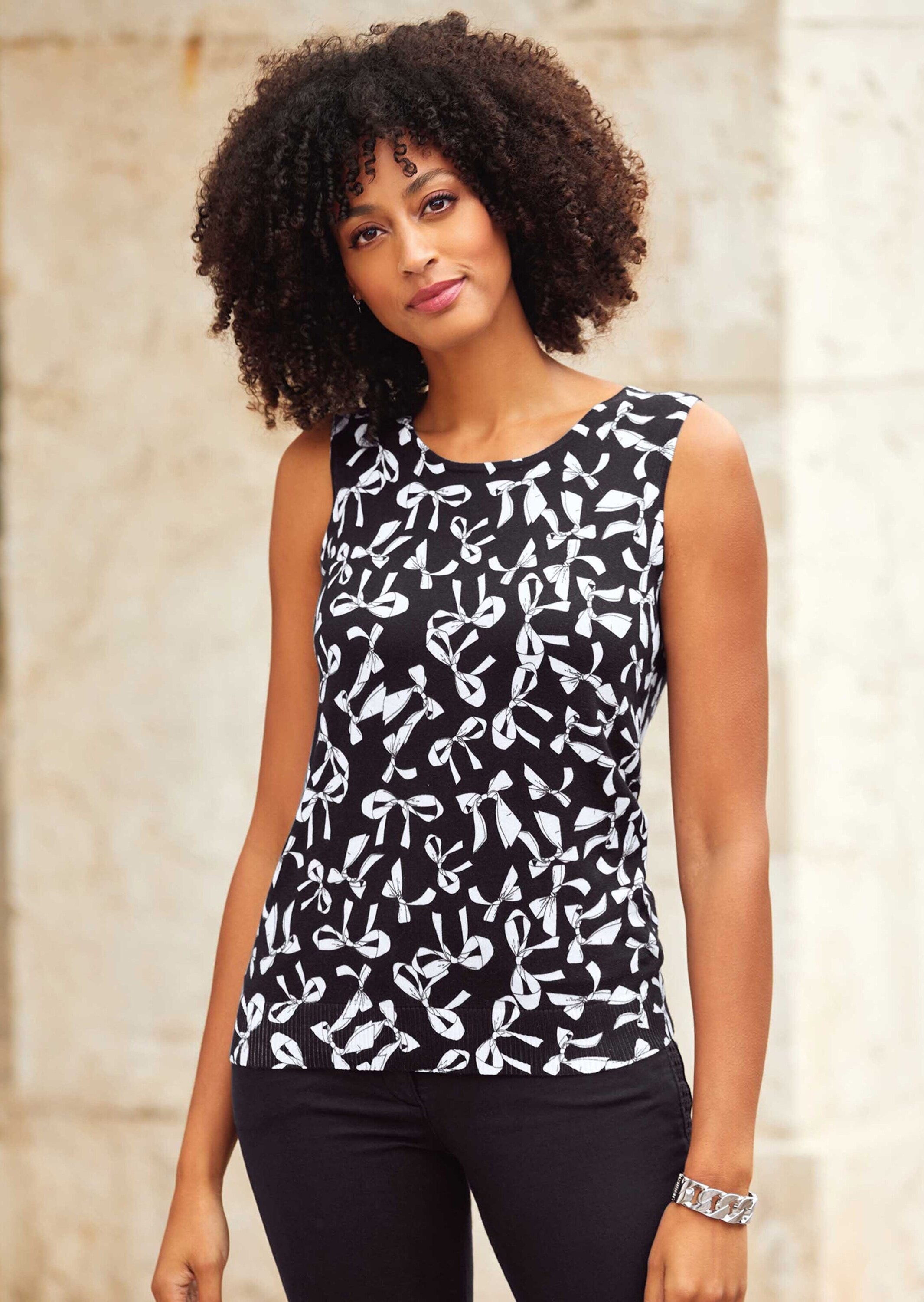 MADELEINE Longpullover »Pullover Stricktop mit Schleifen«