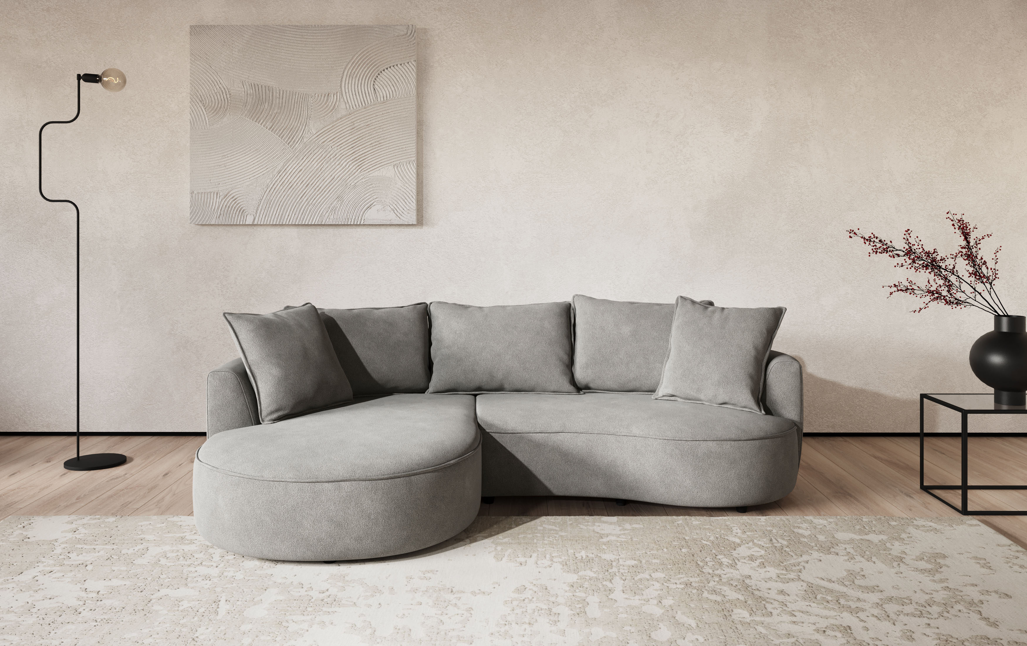 OTTO home Ecksofa "Sana L-Form, B: 260 cm, organische Form, Otto.Verlässliche Qualität" Loungesofa mit Wellenunterfederung