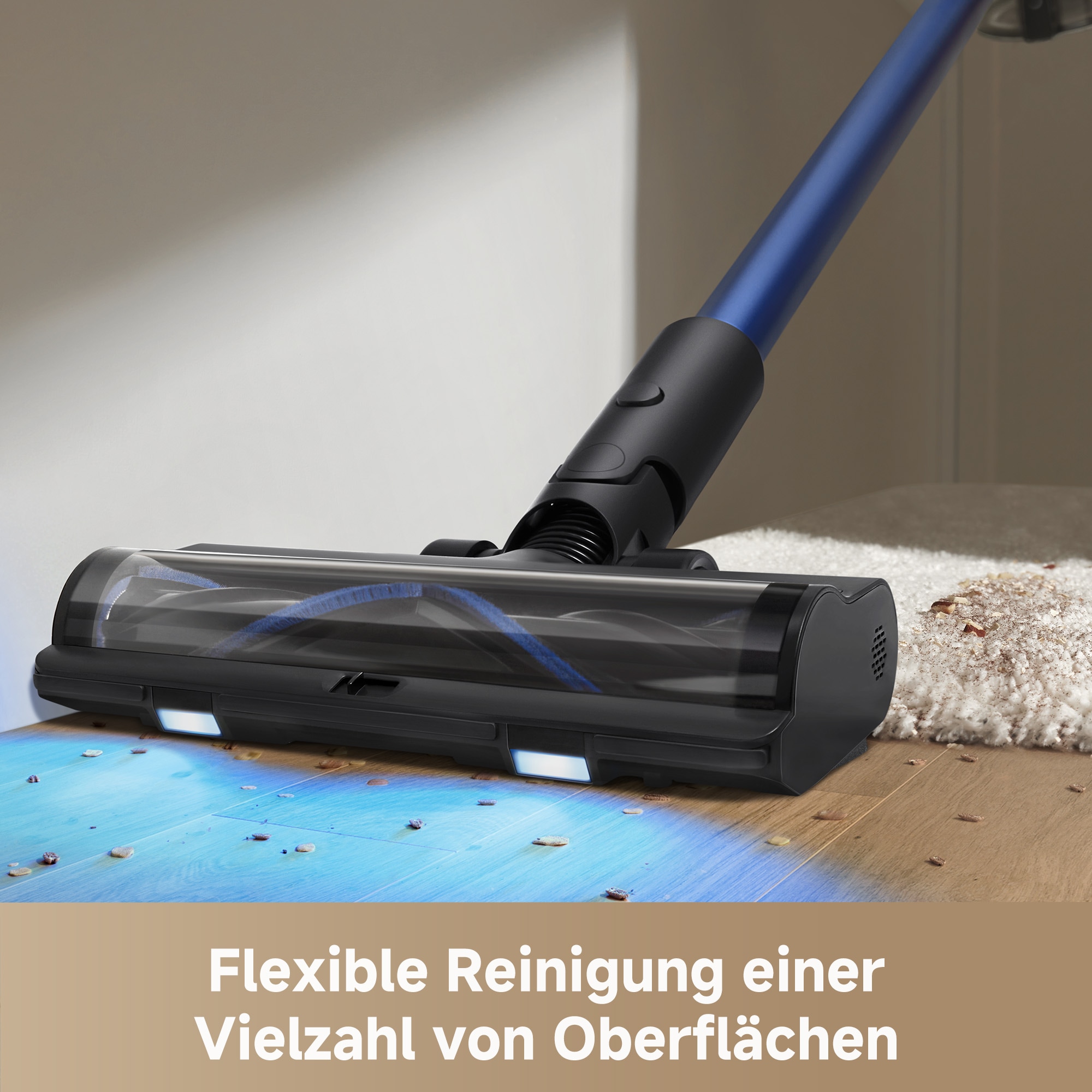 Mova Akku-Bodenstaubsauger »Mova S4 Detect, Kabelloser Vacuumsauger«, 20.000Pa Saugleistung/ Bürste mit LED-Leuchten/ Vielseitige Aufsätze