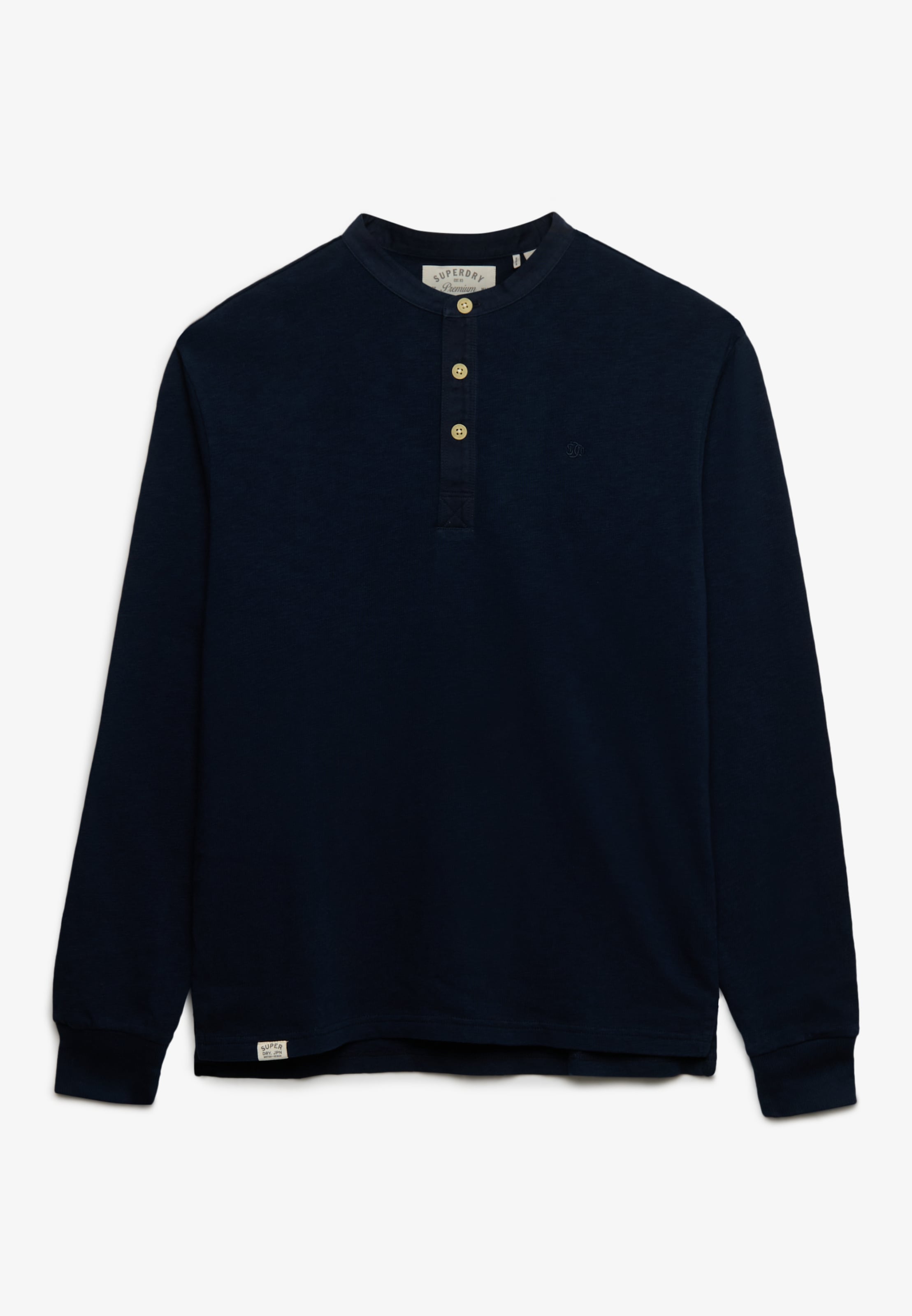 Superdry Langarmshirt »WOVEN PLACKET GRANDAD TOP« Baumwolle, relaxed fit
