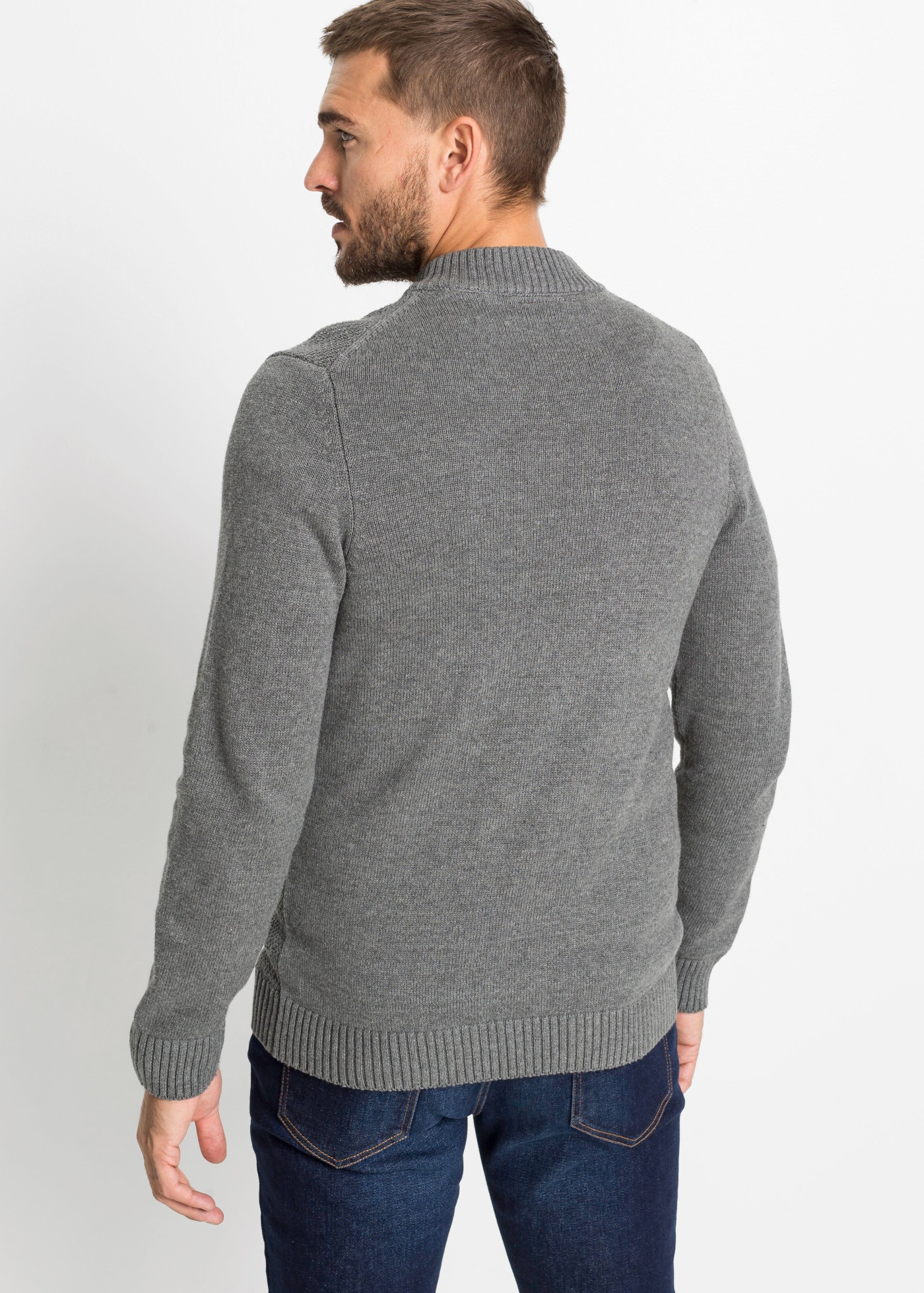 bonprix Strickjacke »Feinstrickjacke aus reiner Baumwolle« aus Feinstrick, mit Stehkragen, Regular Fit, im Casual-Stil