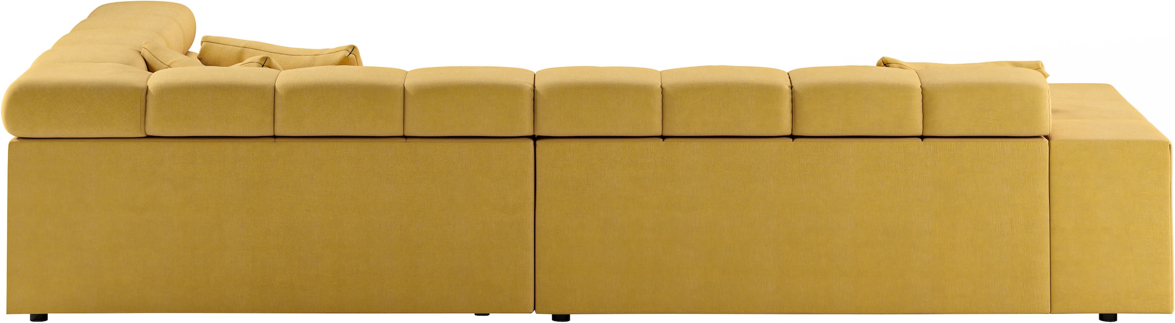 INOSIGN Ecksofa »Ancona incl. Kopfteilverstellung, Zierkissen Breite 319cm, L-Form«, wahlweise motorische Sitztiefenverstellung, auch in Cord + Easy Care