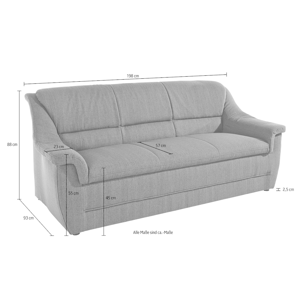 Wohnen Sofas & Couches DOMO collection 3-Sitzer »Lale«, optimal für kleinere Räume 