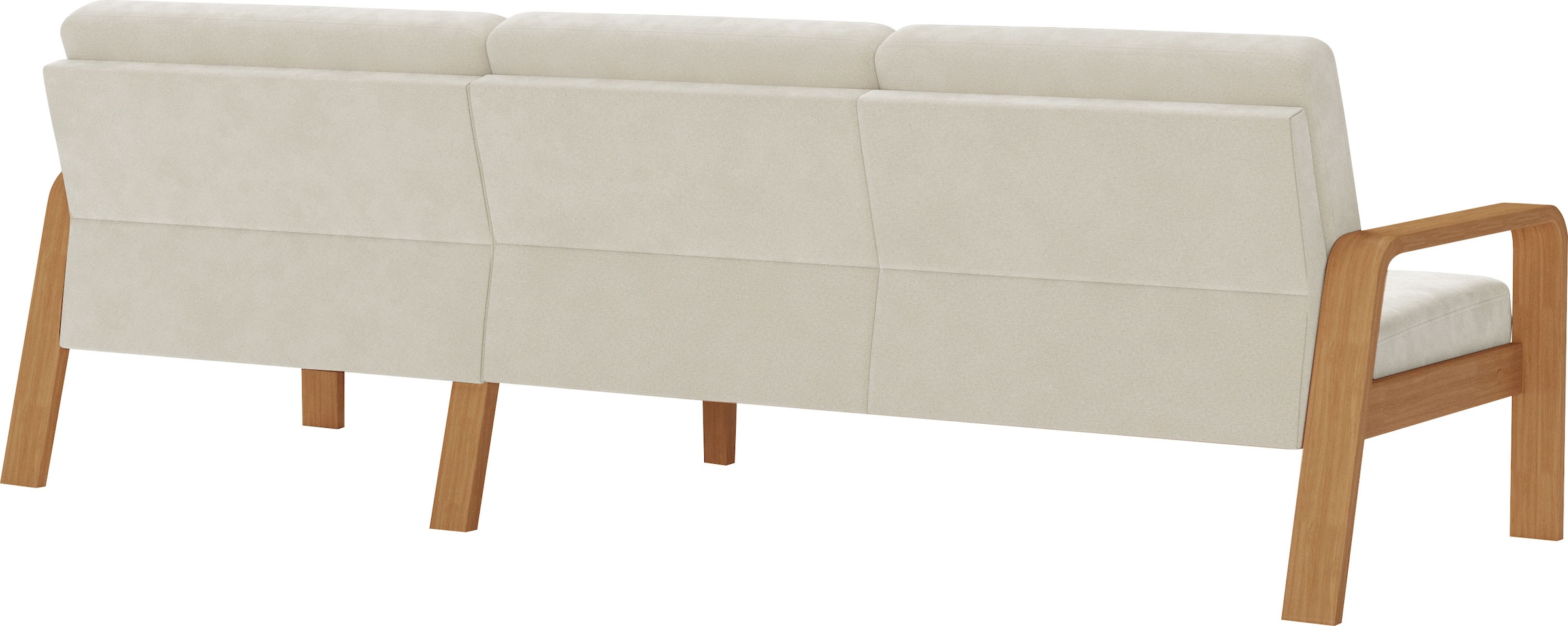 sit&more Ecksofa »Kolding L-Form«, Armlehnen aus eichefarbigem Buchenholz, verschiedene Bezüge und Farben