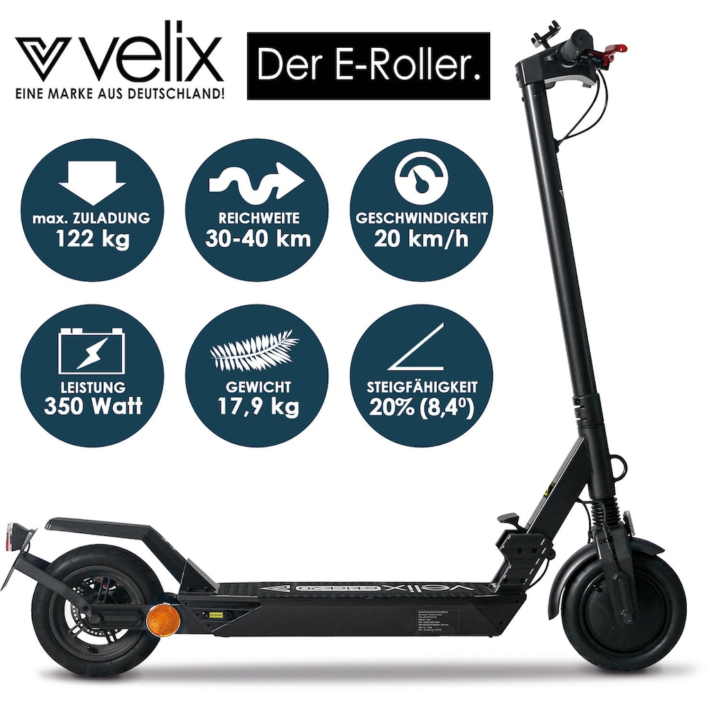 velix E-Scooter »E-Kick 20, V. 2021«, 20 km/h, 40 km, bis zu 40 km Reichweite