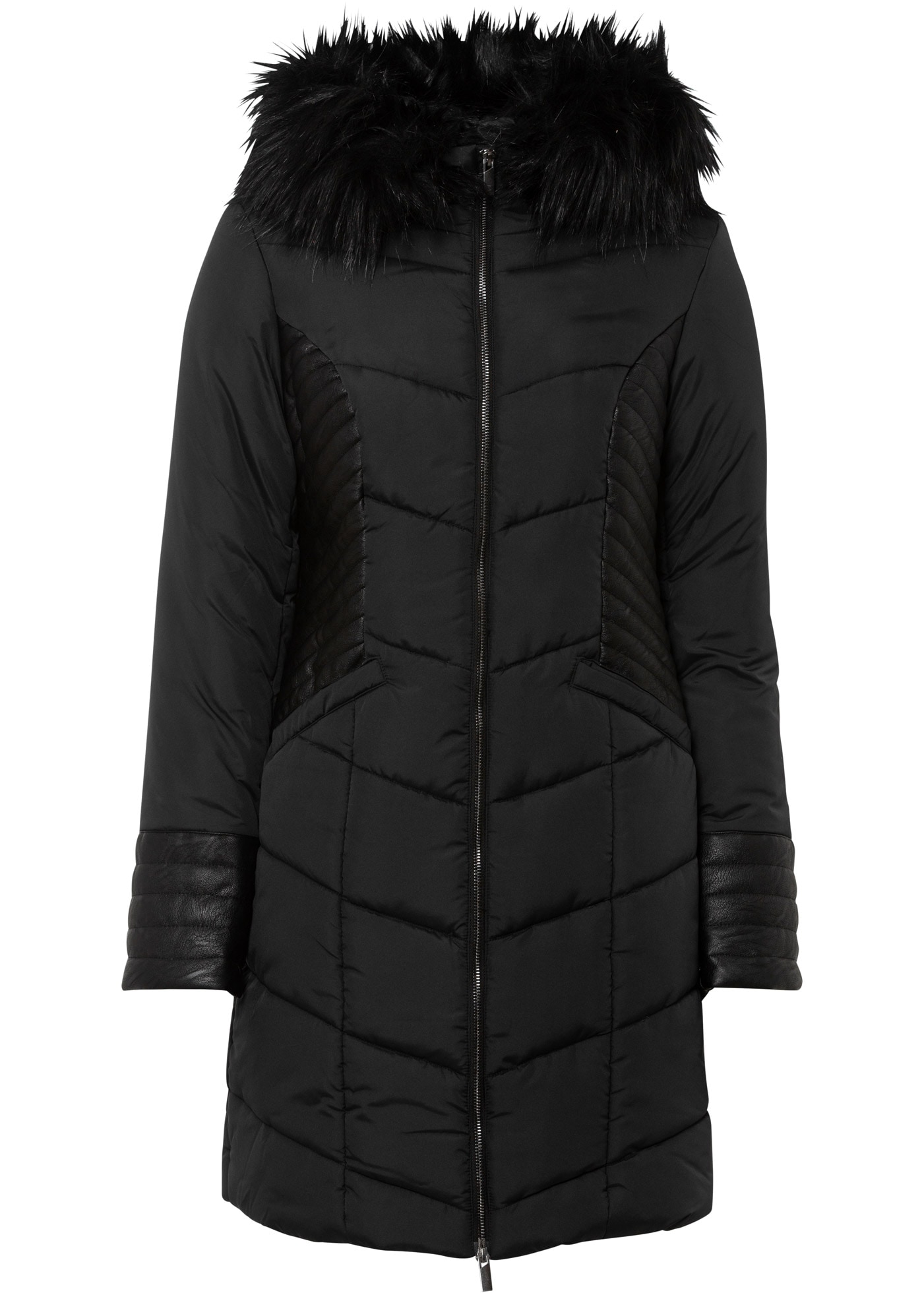 bonprix Steppmantel aus Polyester und Viskose, mit Kapuze, lockere Passform