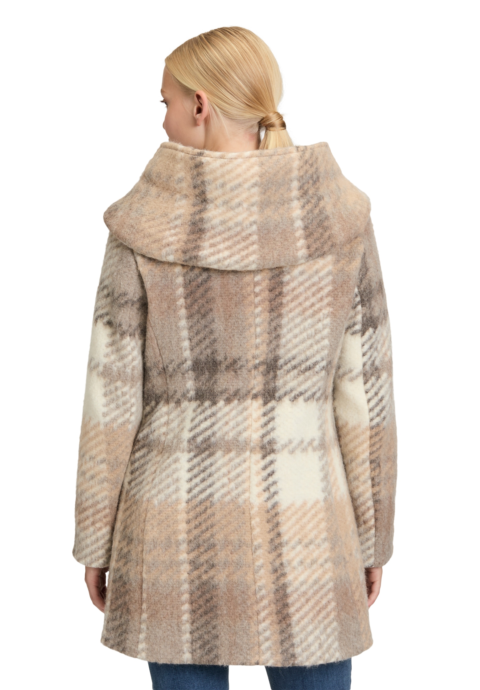 Amber & June Kurzjacke »Amber & June Damen Kurzmantel mit Kapuze«, mit Kapuze