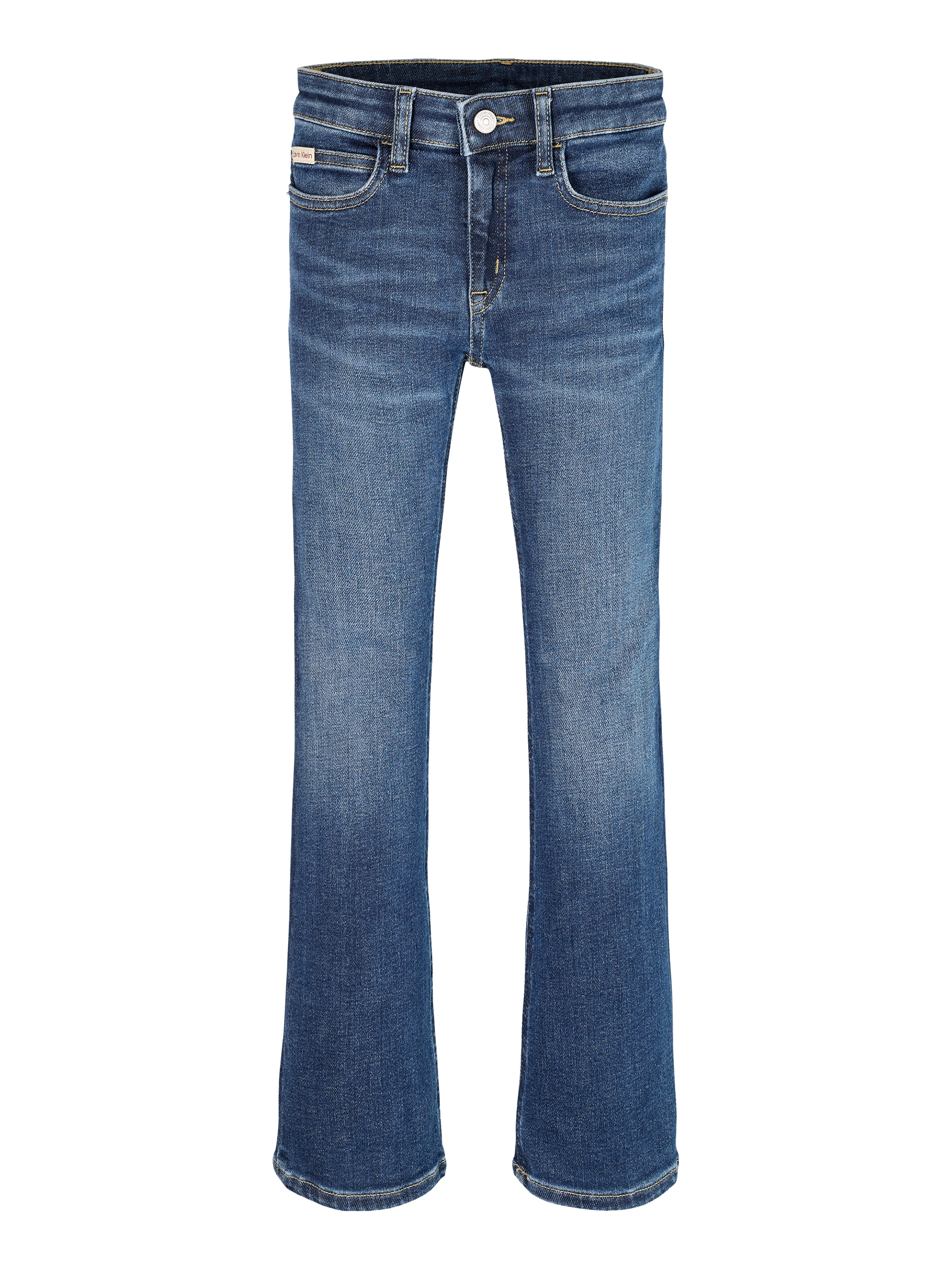 Calvin Klein Jeans Bootcut-Jeans »MR FLARE DARK BLUE VISUAL DENIM«, für Kinder bis 16 Jahre mit Logopatch