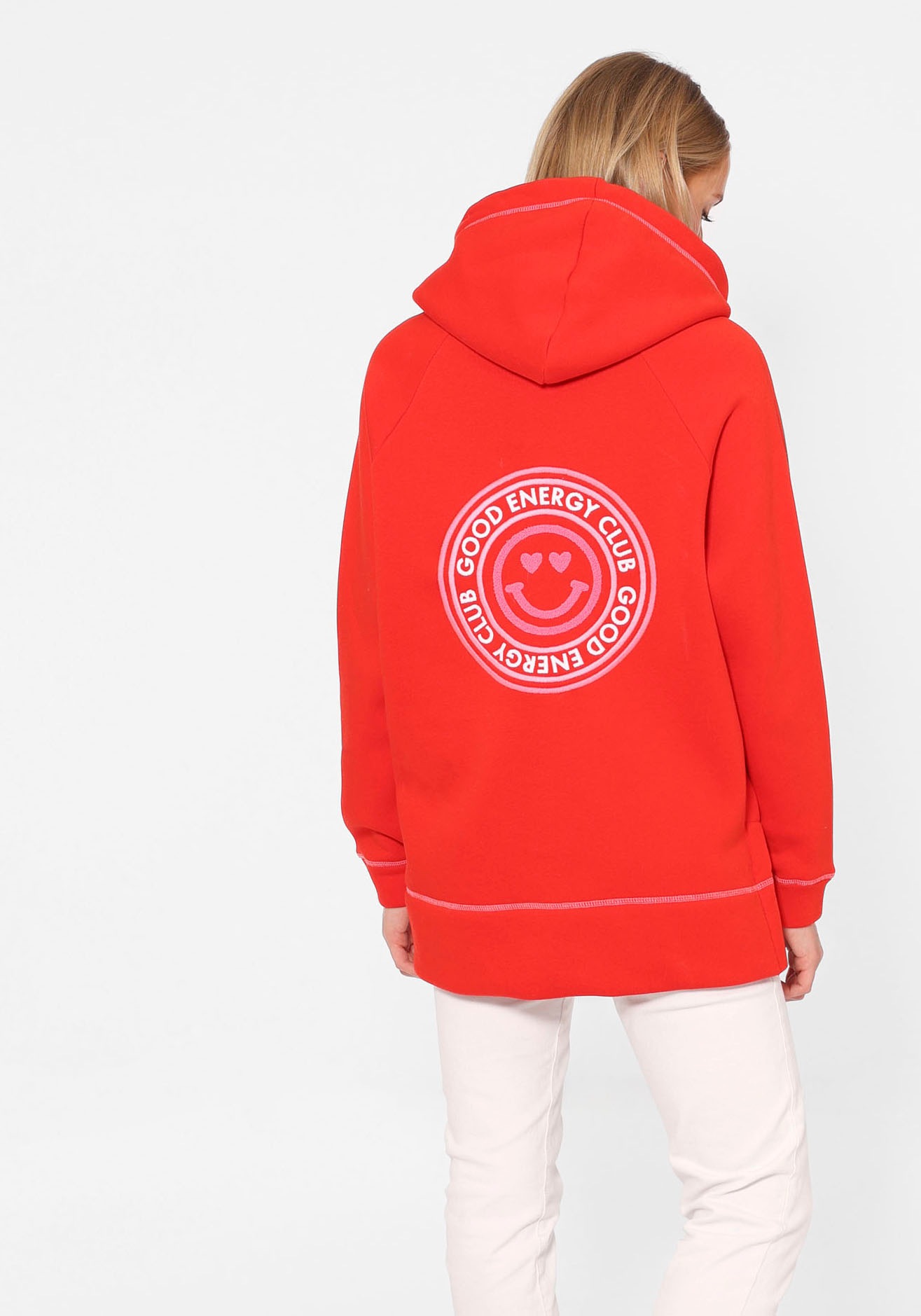 Zwillingsherz Hoodie »"Good Energy Club"«, Oversized mit Kapuze und Front und Back Motiv