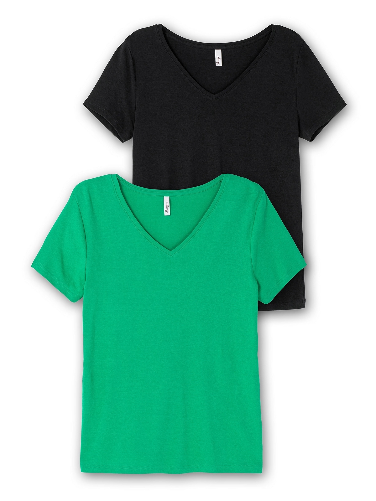 Sheego T-Shirt »Große BAUR V-Ausschnitt | im bestellen für Größen«, mit Doppelpack