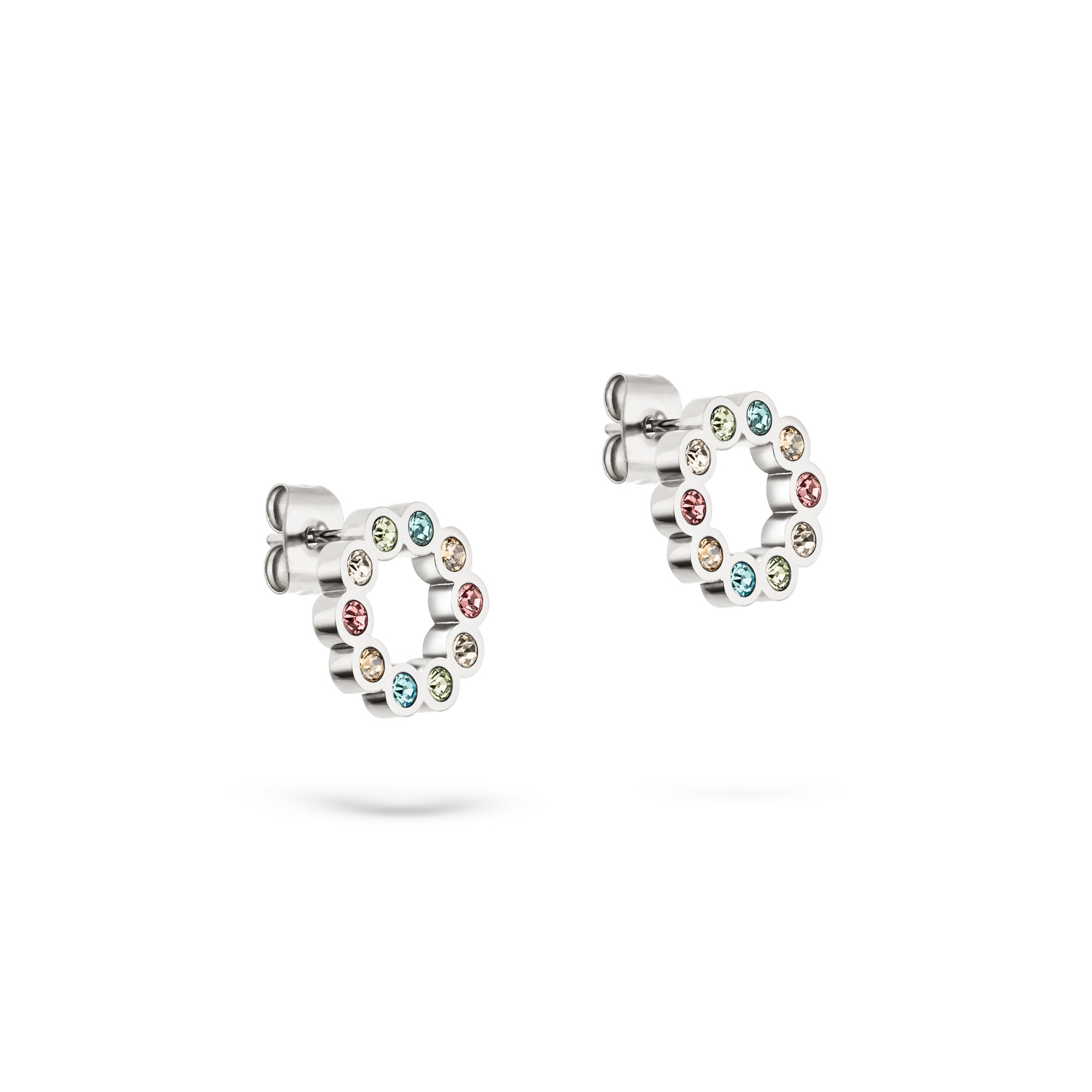 Tamaris Paar Ohrstecker »Schmuck Geschenk Edelstahl Ohrstecker Colorful Circle« mit Zirkonia (synth.)