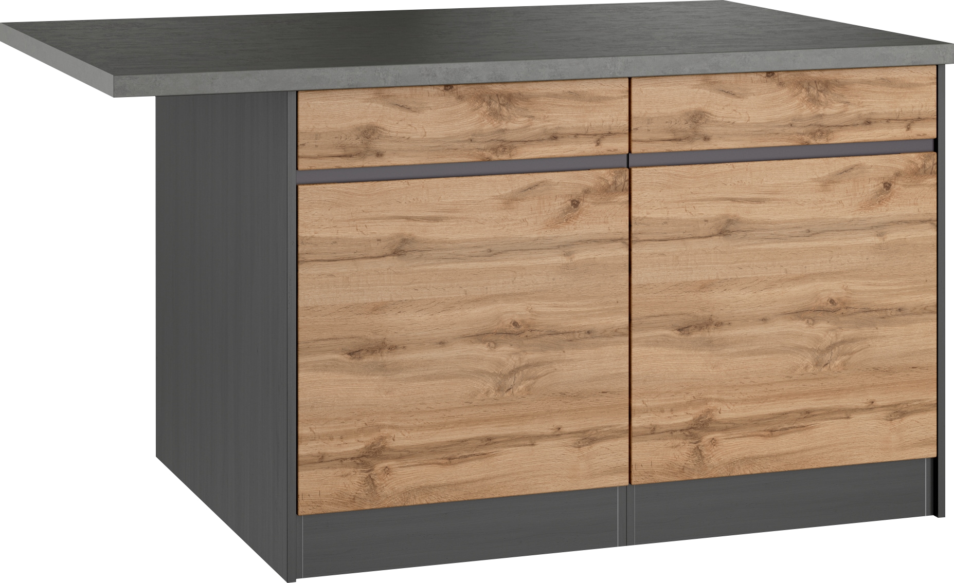 KOCHSTATION Kücheninsel »KS-Riesa«, Breite 153 cm, Tiefe 100 cm, MDF-Fronten