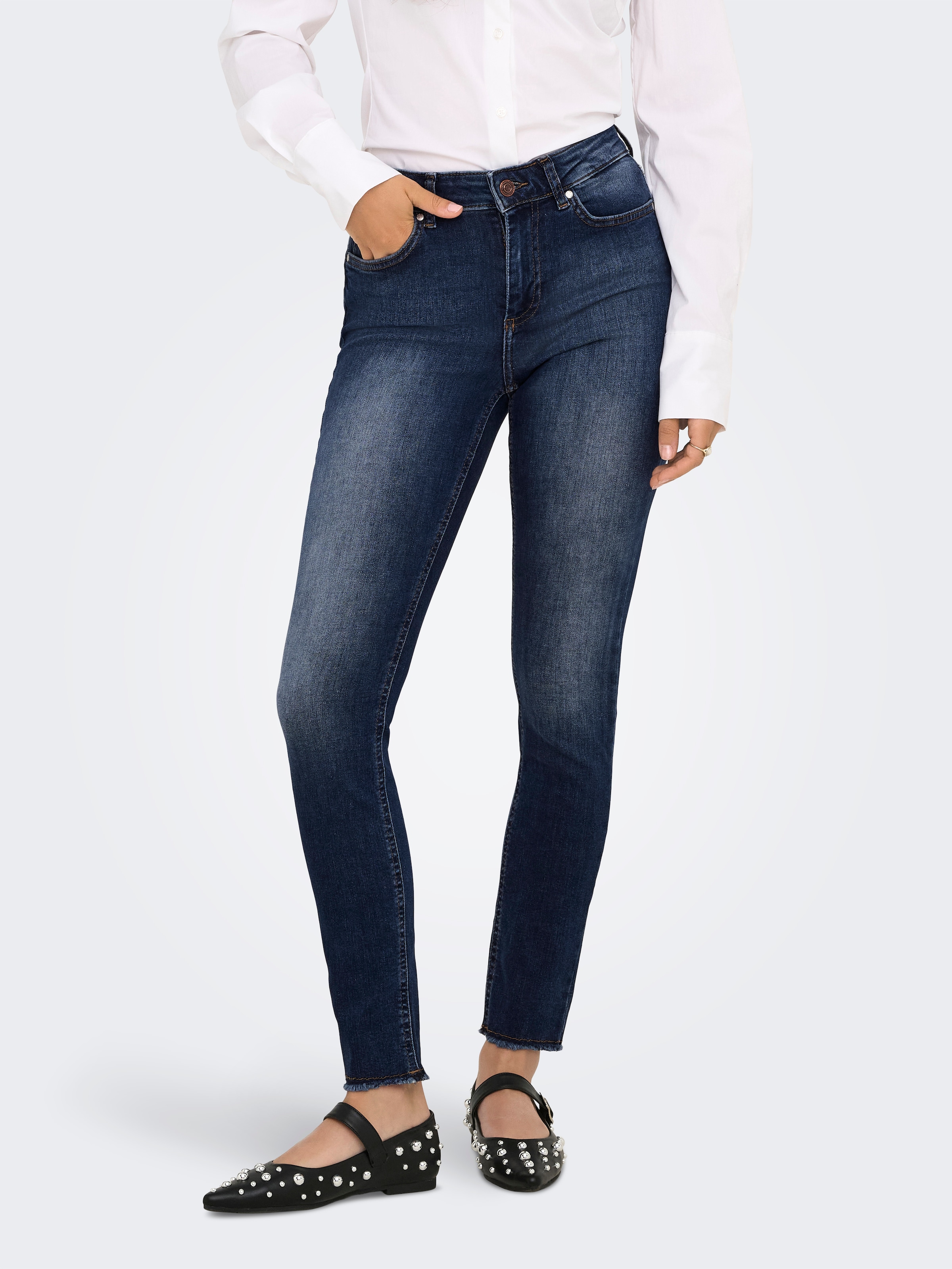 ONLY Skinny-fit-Jeans "ONLBLUSH MID SK ANK RW DNM REA082 NOOS" günstig online kaufen