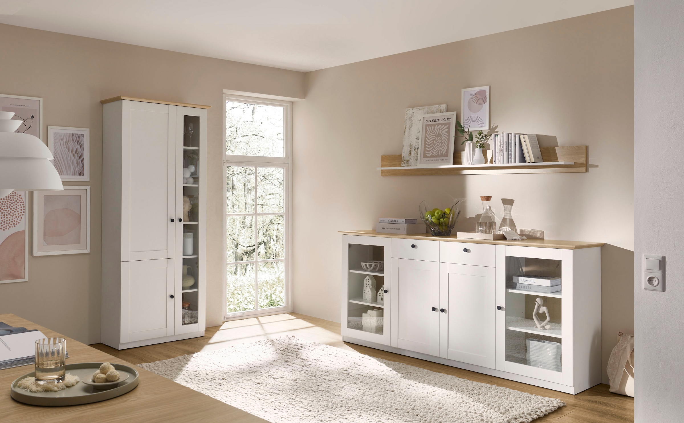 OTTO home Wohnwand »Brest, Anbauwand im Landhausstil, Komplettset, Wohnzimmer-Set« Set, 3 Stk. tlg.