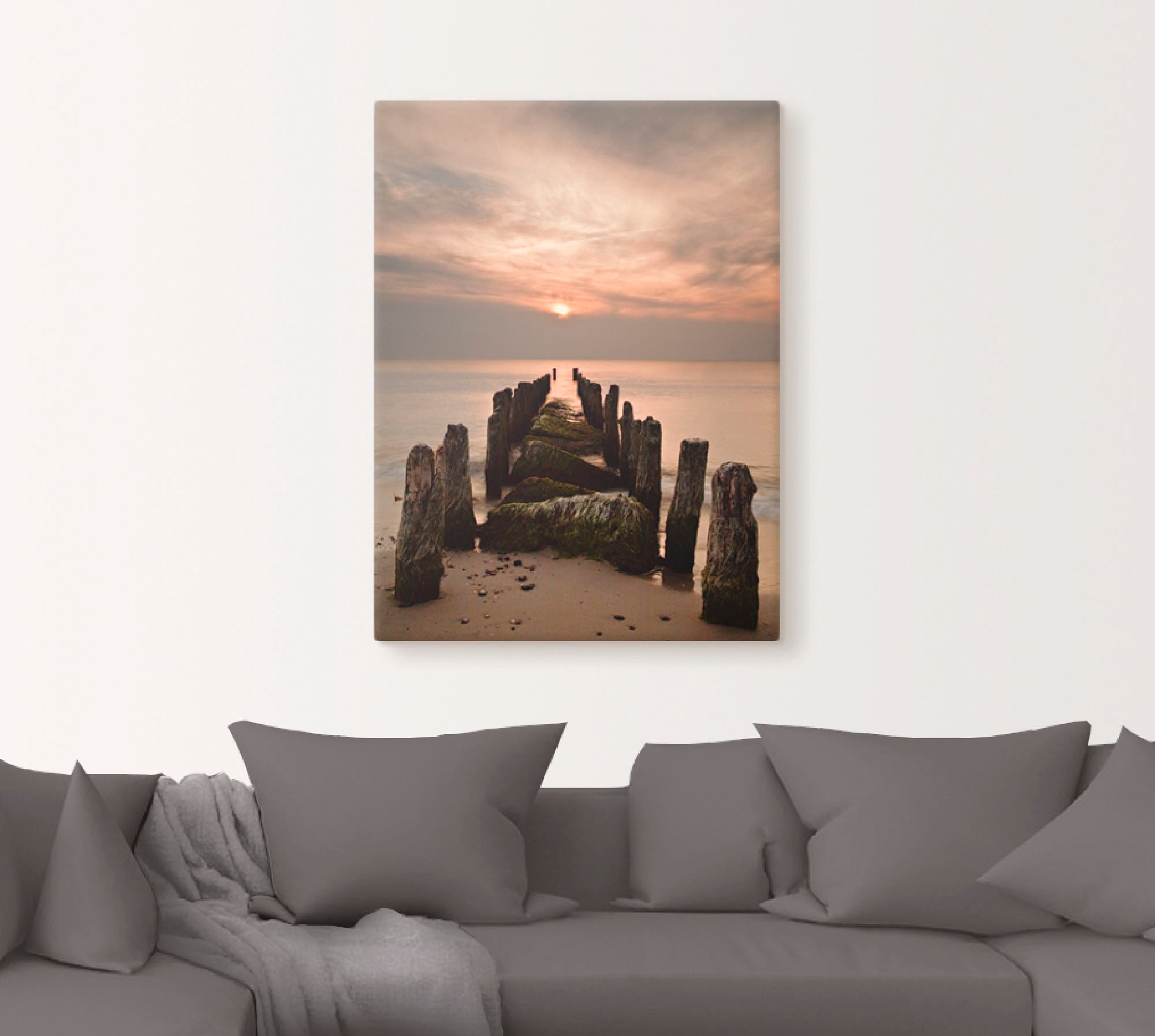 Artland Wandbild »Sonnenuntergang an der Ostsee«, Sonnenaufgang &  -untergang, (1 St.), als Leinwandbild, Wandaufkleber oder Poster in versch.  Größen kaufen | BAUR