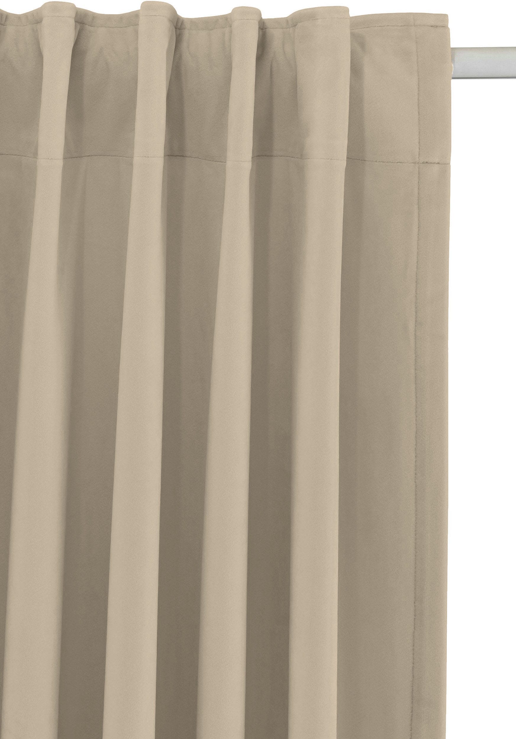 Leonique Vorhang »Velvet-Leonique«, (1 St.), Samt, inkl. Raffhalter,  blickdicht, monochrom, verschiedene Größen | BAUR