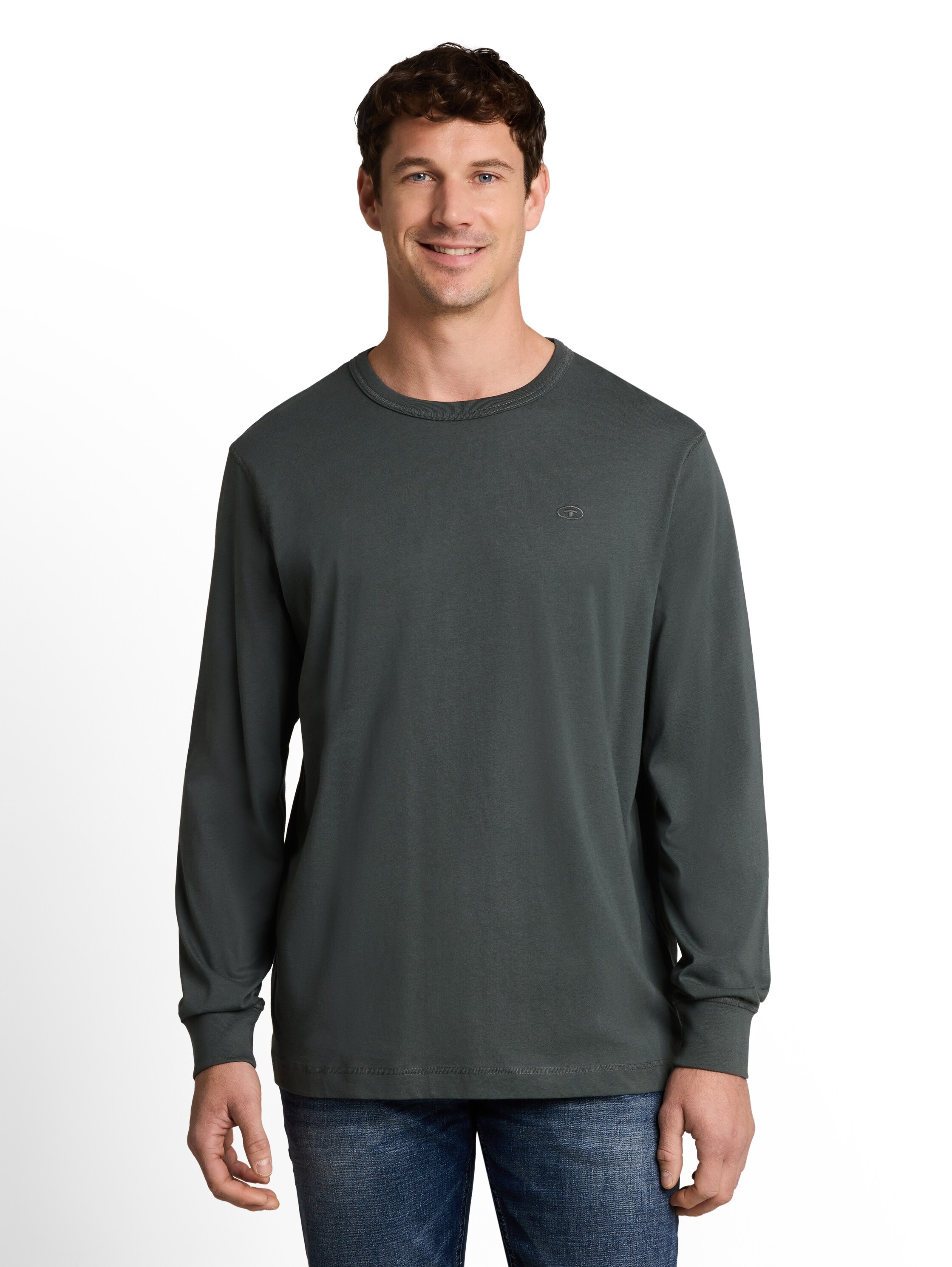 TOM TAILOR Langarmshirt mit Logo Stickerei
