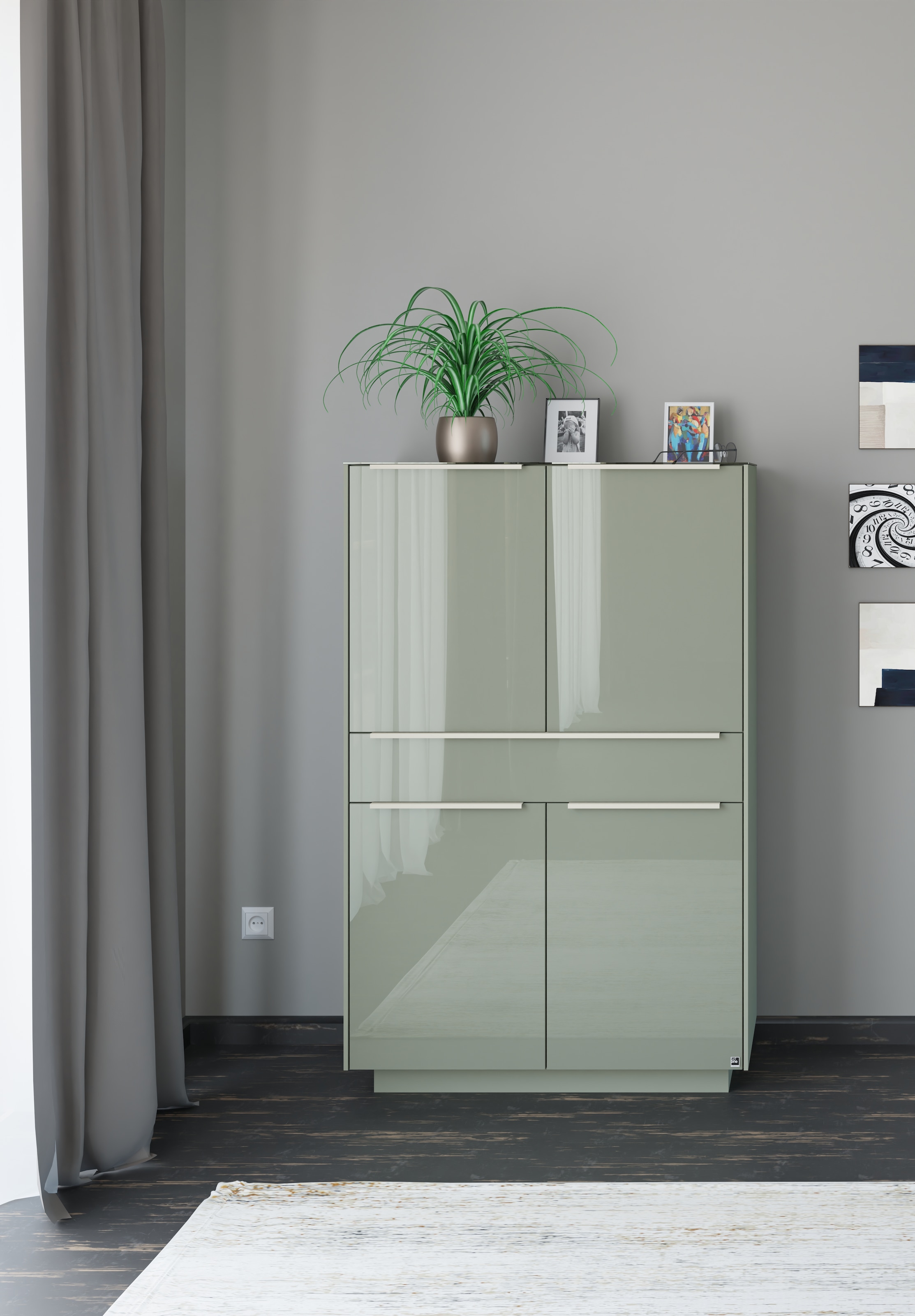 set one by Musterring Highboard "Reno" 1 Stk. tlg. Mit Sockel in diversen Farben, 148 cm Höhe & Farbauswahl