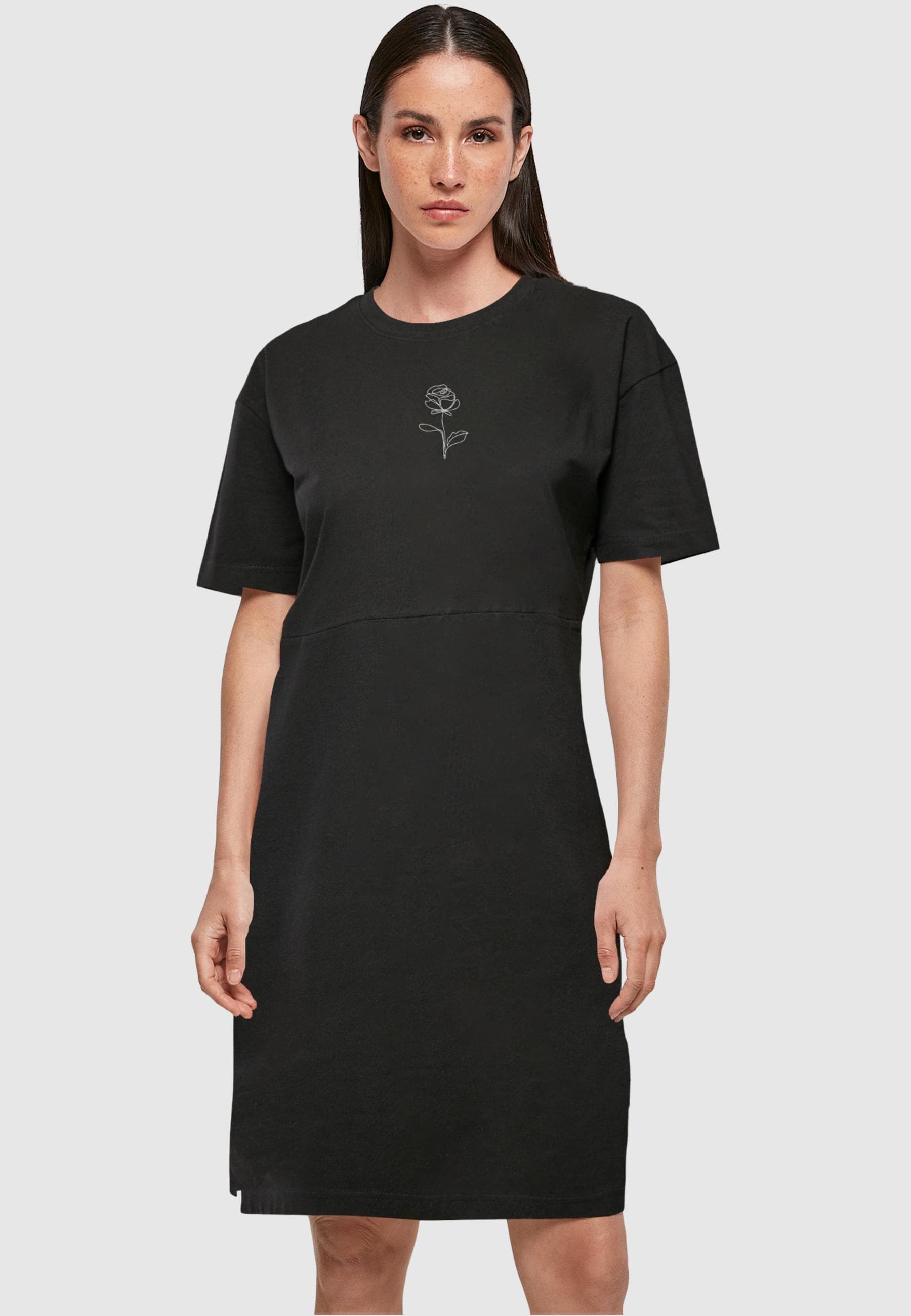 Merchcode Shirtkleid »Merchcode Damen Ladies Rose Oversized Slit Tee Dress«, (1 tlg.)
