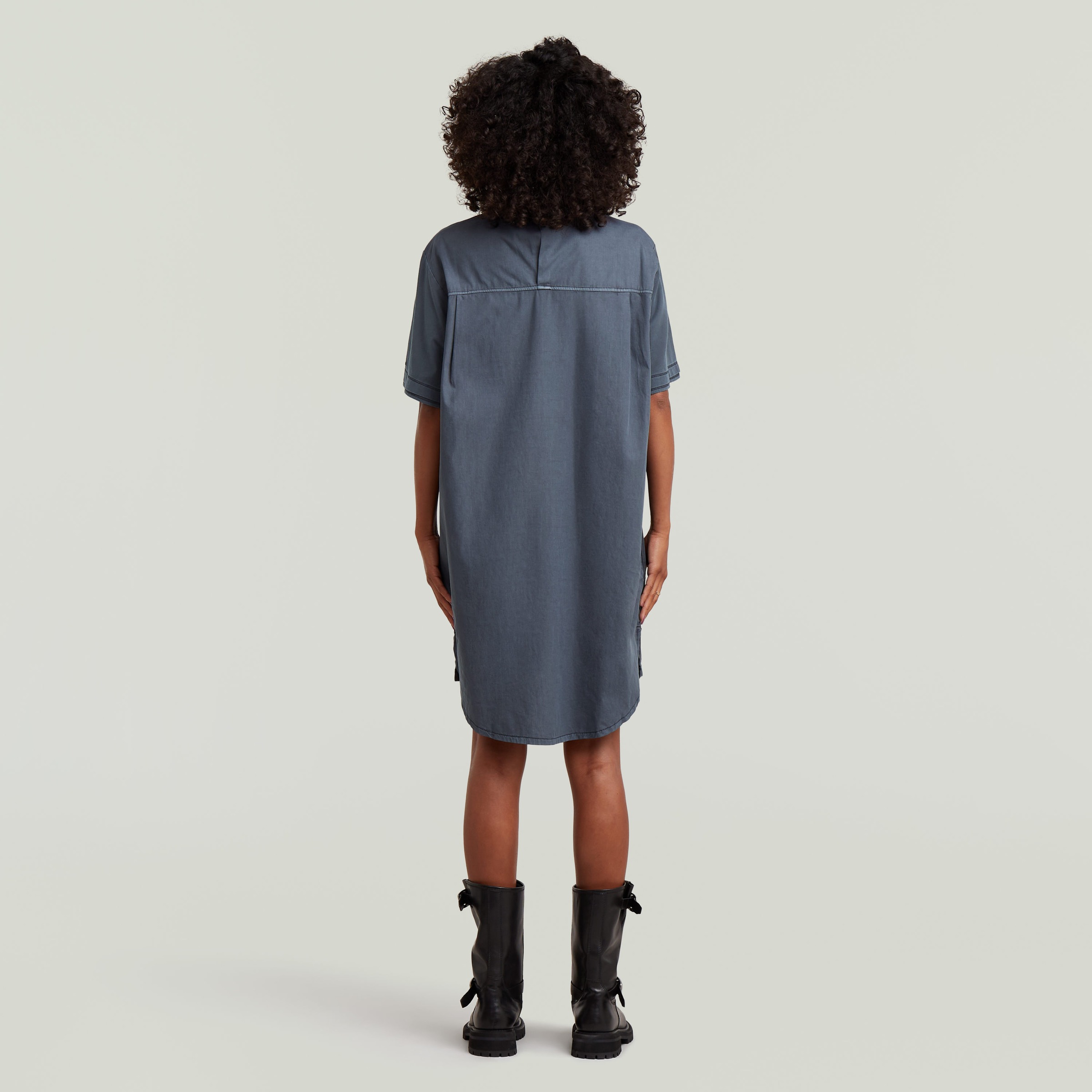 G-STAR Jerseykleid "Woven Mix Washed Jersey Dress Wmn" mit Webdetails, Knop günstig online kaufen