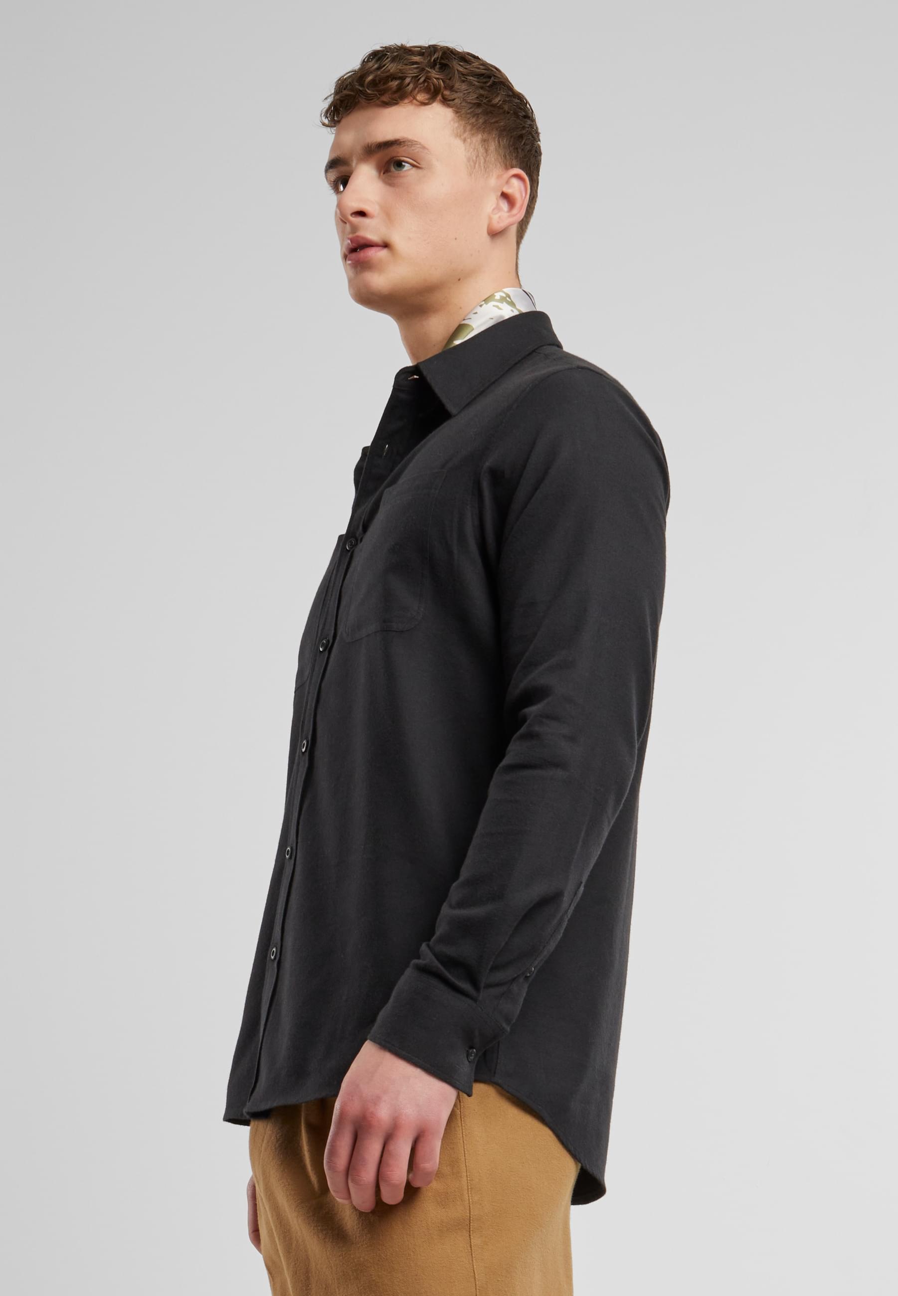 URBAN CLASSICS Langarm-Poloshirt »Urban Classics Herren Flanell Shirt«, (1 tlg.)