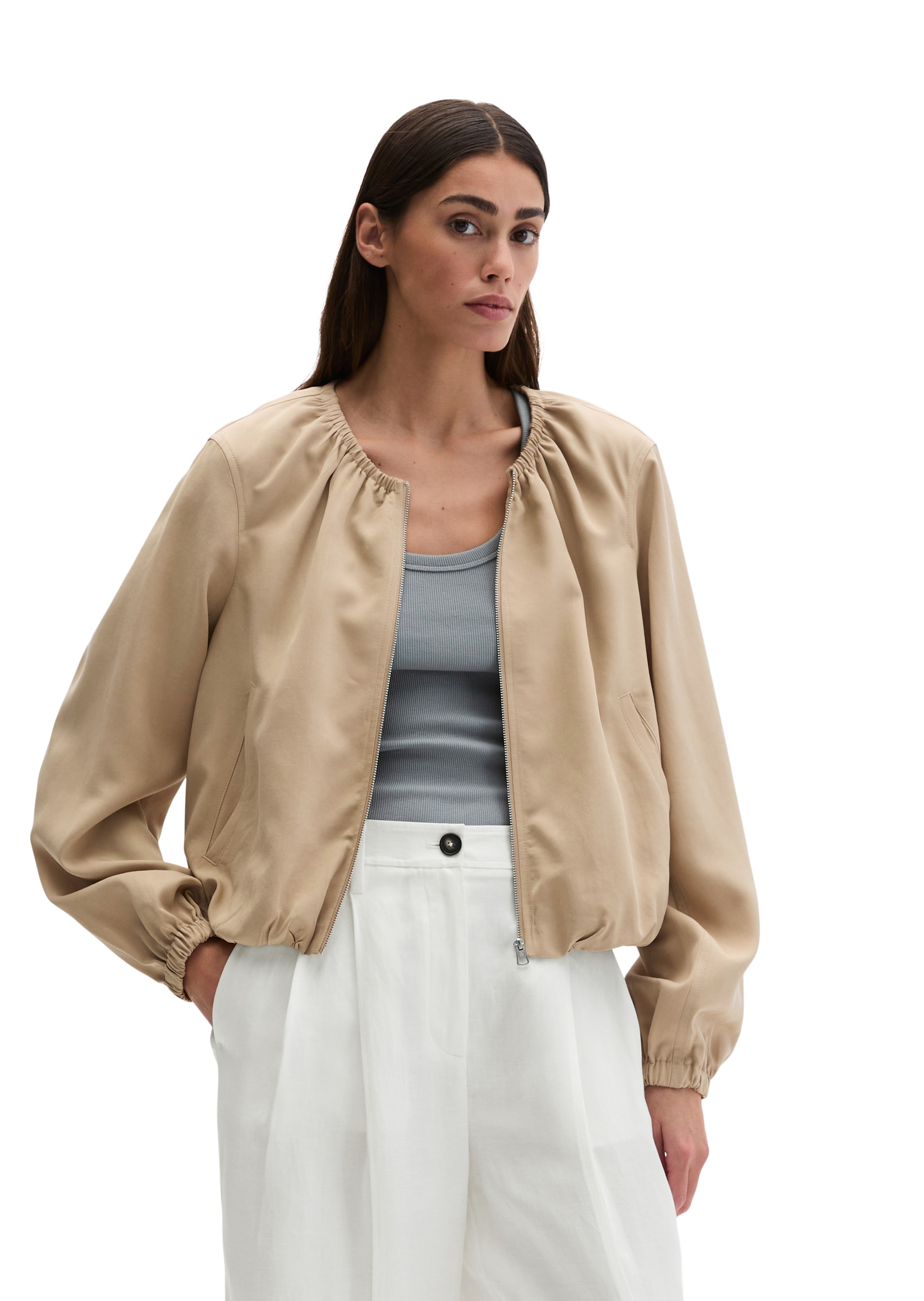 Marc OPolo Kurzjacke "aus TENCEL™ Lyocell" ohne Kapuze