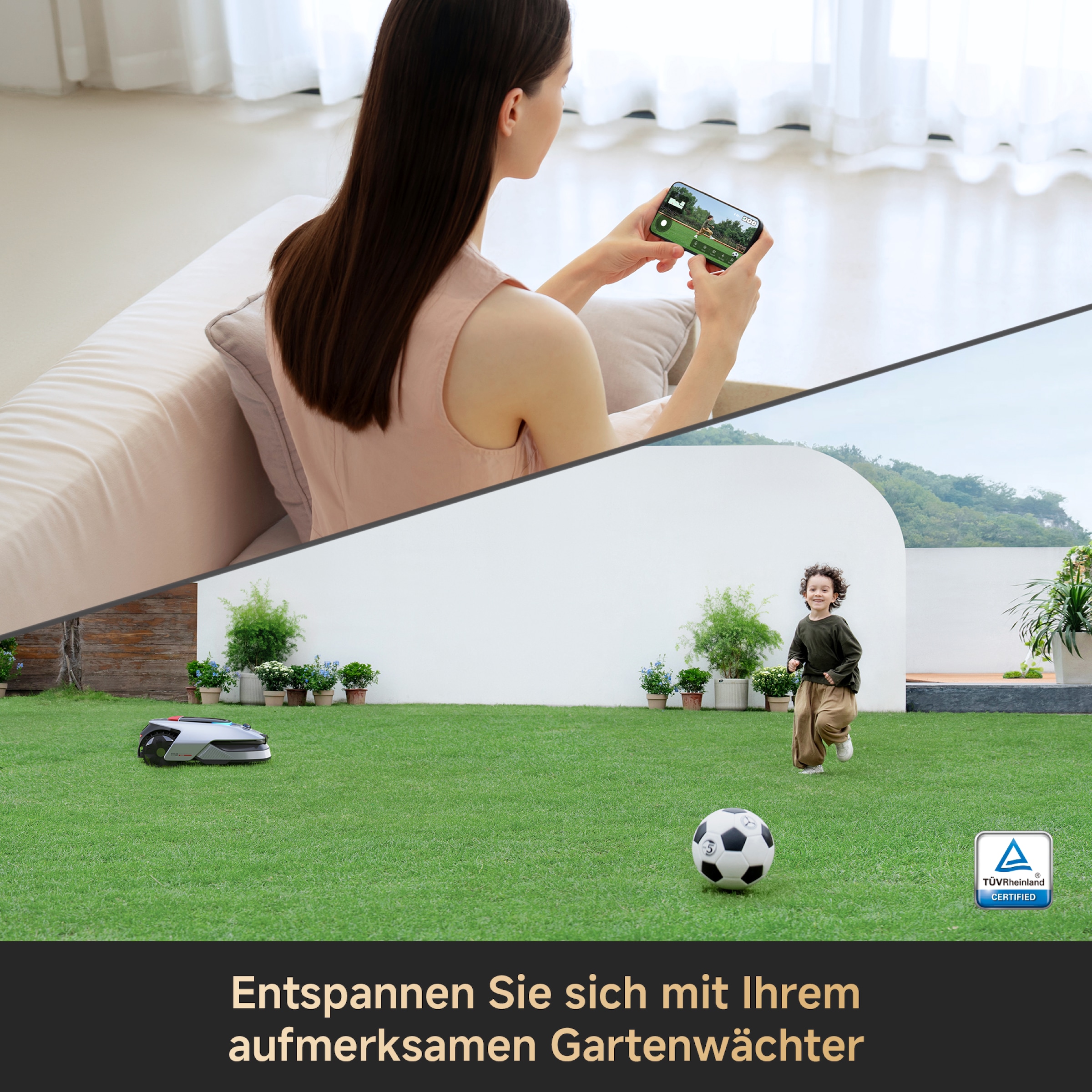 Dreame Rasenmähroboter »Roboticmower A2«, KI-Hindernisvermeidung, präzise Kantenpflege & duales Kartenmanagement