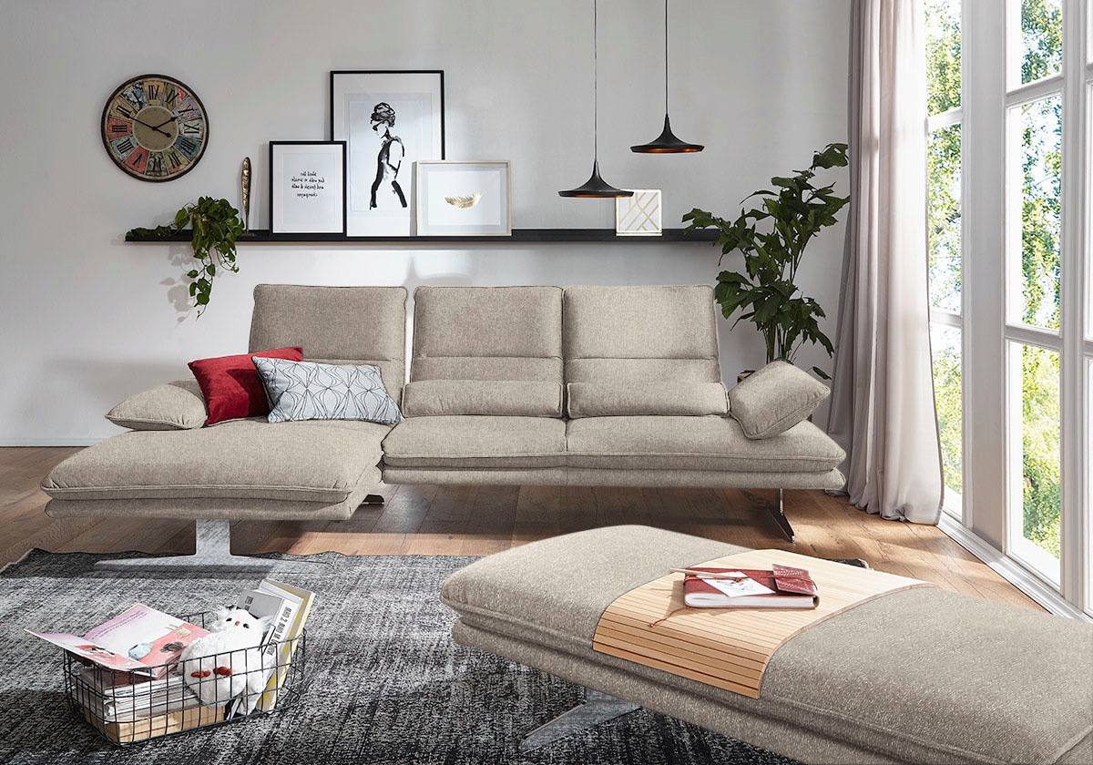 W.SCHILLIG Ecksofa "broadway, Designsofa mit tollem Sitzkomfort, L-Form", S günstig online kaufen