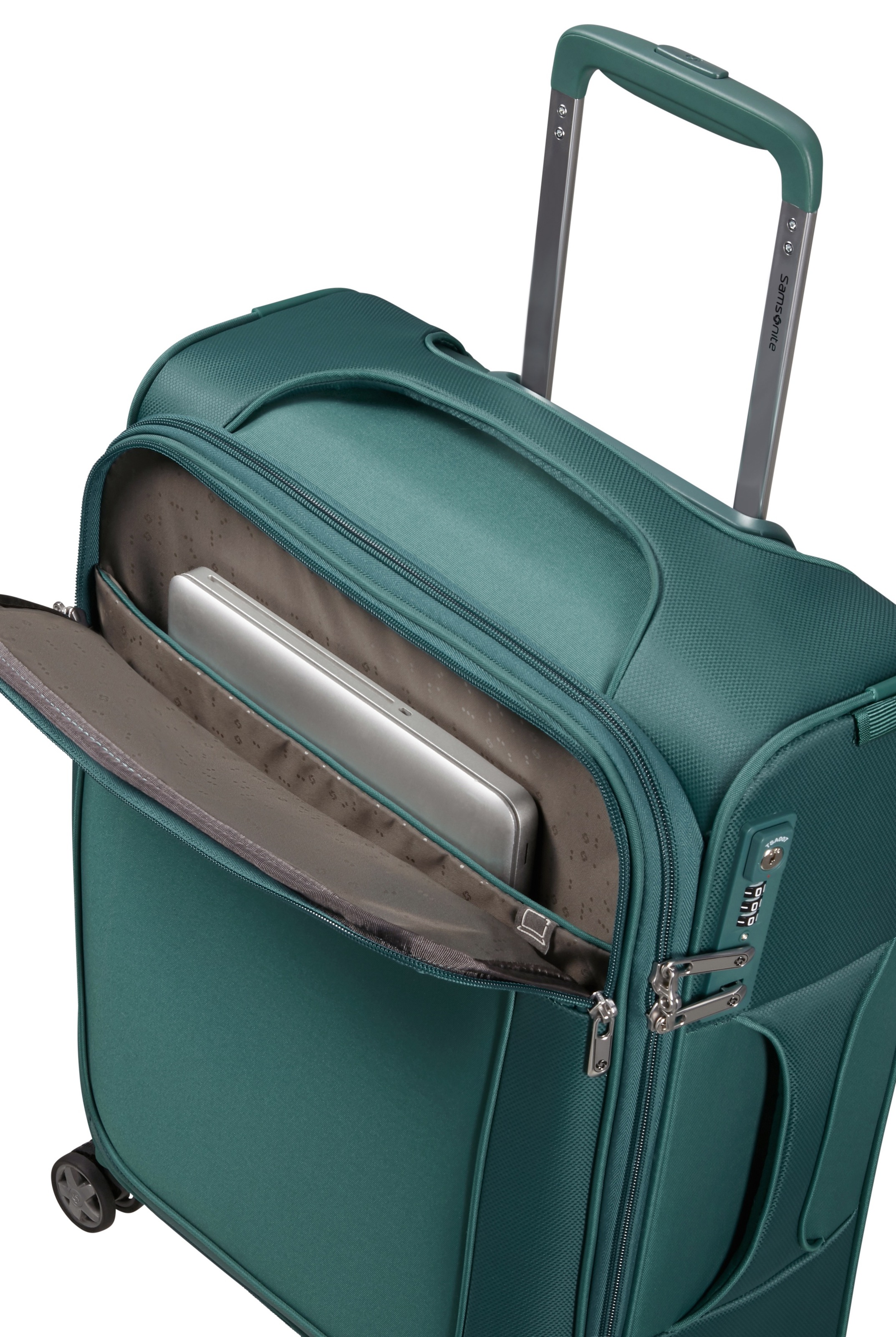 Samsonite Weichgepäck-Trolley »D'LITE«, 4 St. Rollen, Hartschalen-Koffer Reisekoffer TSA-Zahlenschloss im klassischen Design