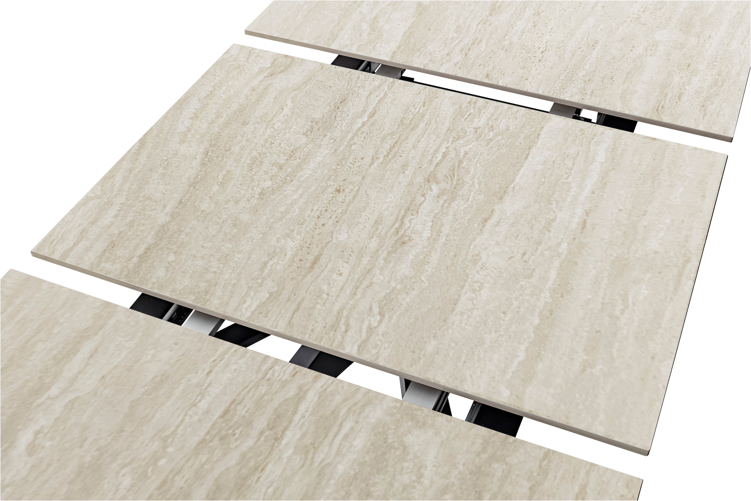 MCA furniture Esstisch »CERRITO Auszugtisch 160-220 cm - marmoriert«, (1 St.), Keramik,Metall,Synchronauszug,ausziehbar,8-10 Personen