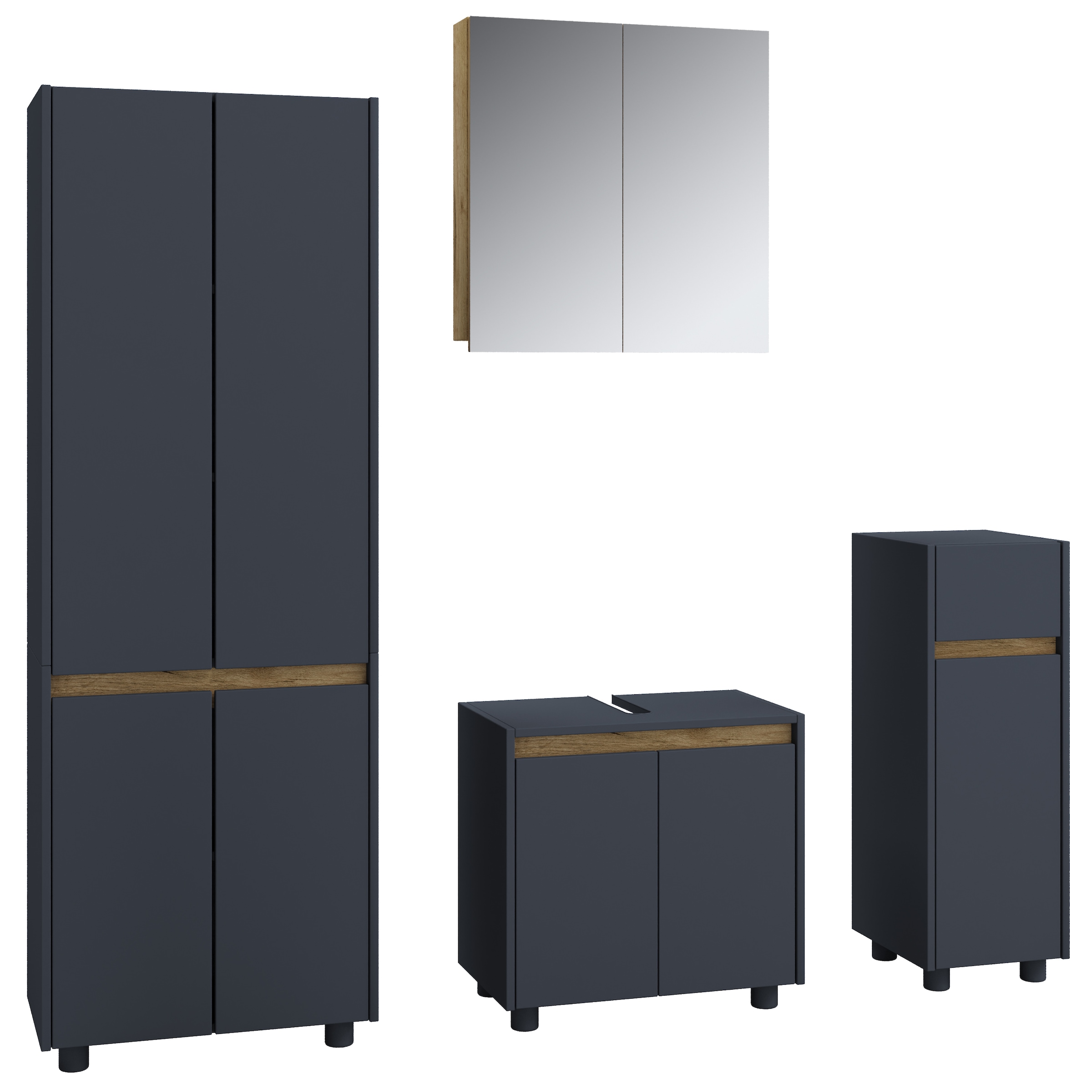 VCM Badmöbel-Set »4-tlg. Badmöbel Set Komplett Badschrank Cosila  XL« 4 Stk. tlg.