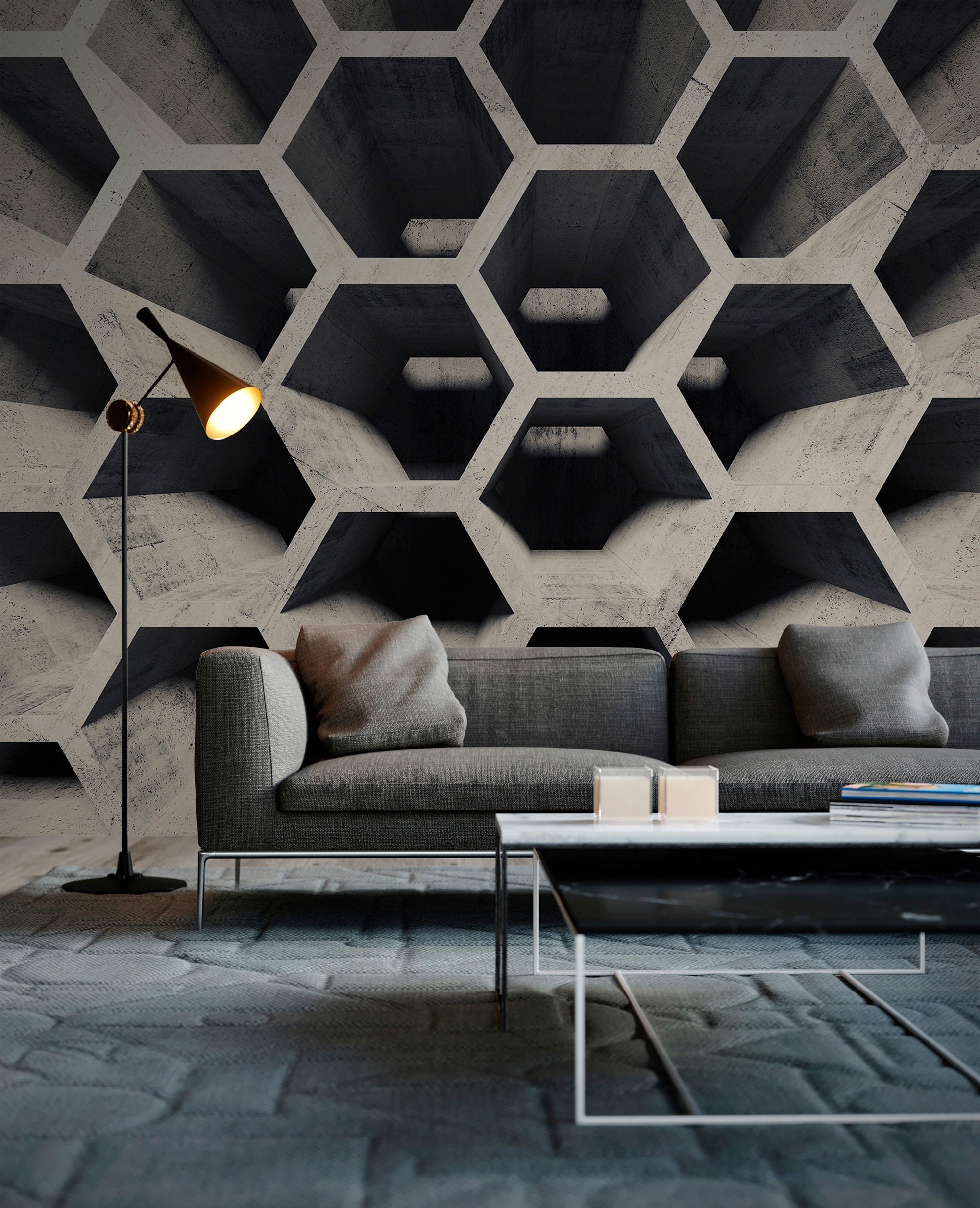living walls Fototapete »Designwalls Honeycomb Structure 2«, Vlies, Wand, Schräge, Decke