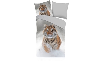 good morning Wendebettwäsche »Snow Tiger«, (2 tlg.), 100% Baumwolle/ Flanell (Biber) kaufen