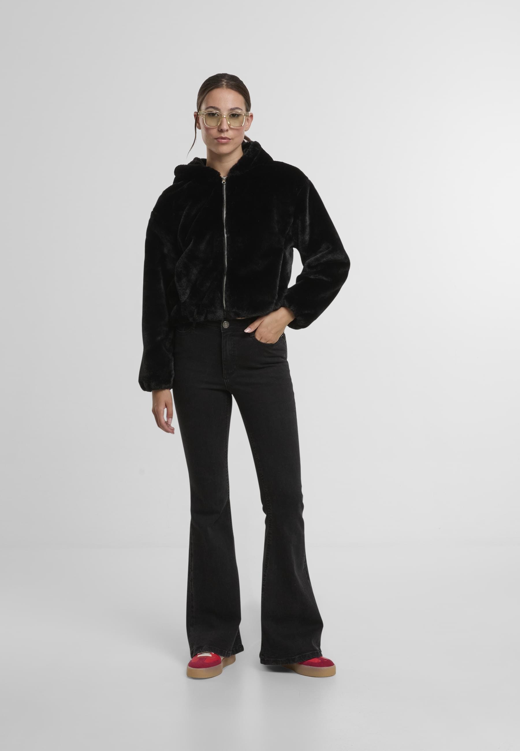 URBAN CLASSICS Sweatjacke »Urban Classics Ladies Full Zip Faux Fur Hoodie«