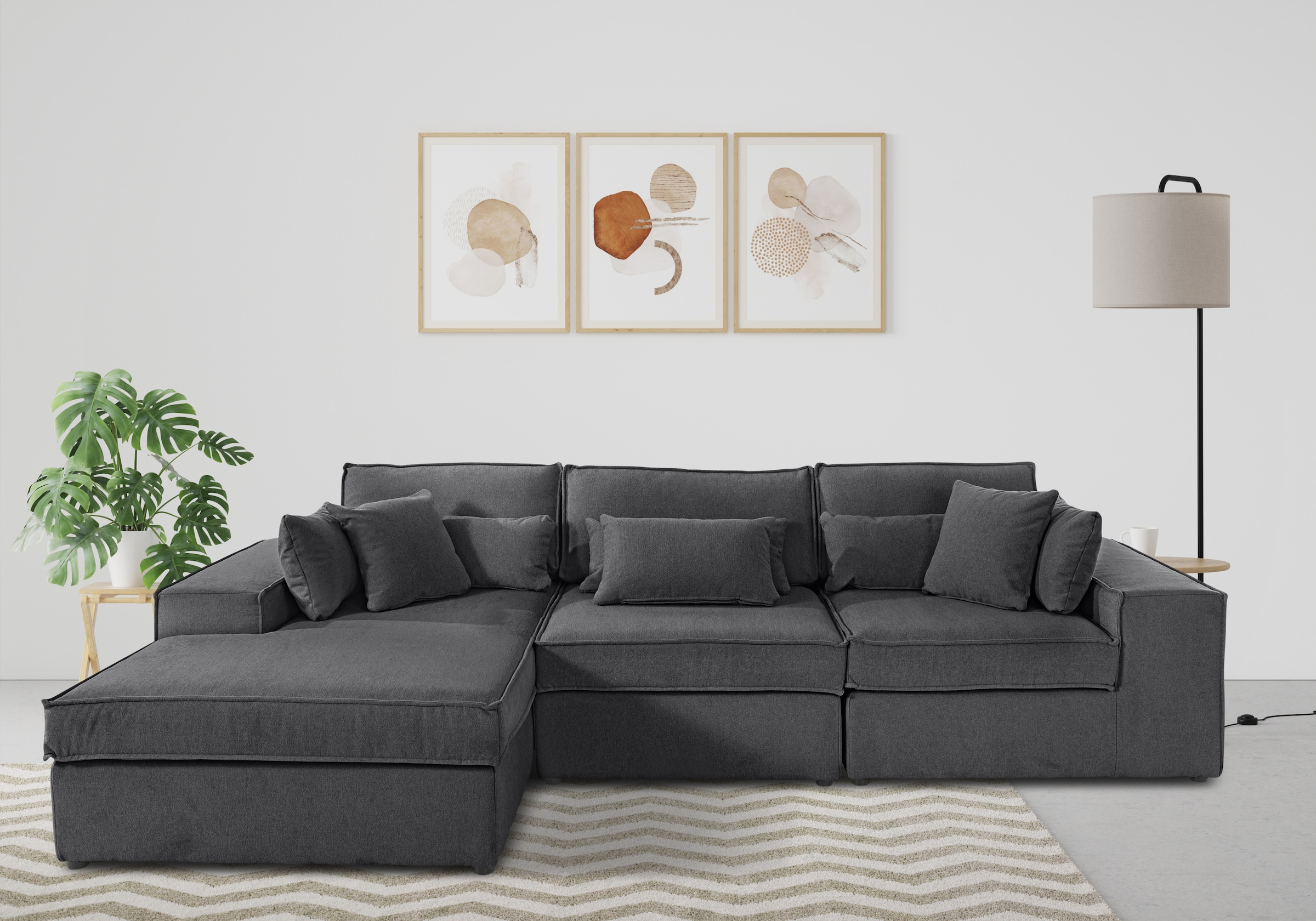 RAUM.ID Ecksofa "Florid L-Form" 3 Teile, bestehend aus Modulen, viele Bezug günstig online kaufen